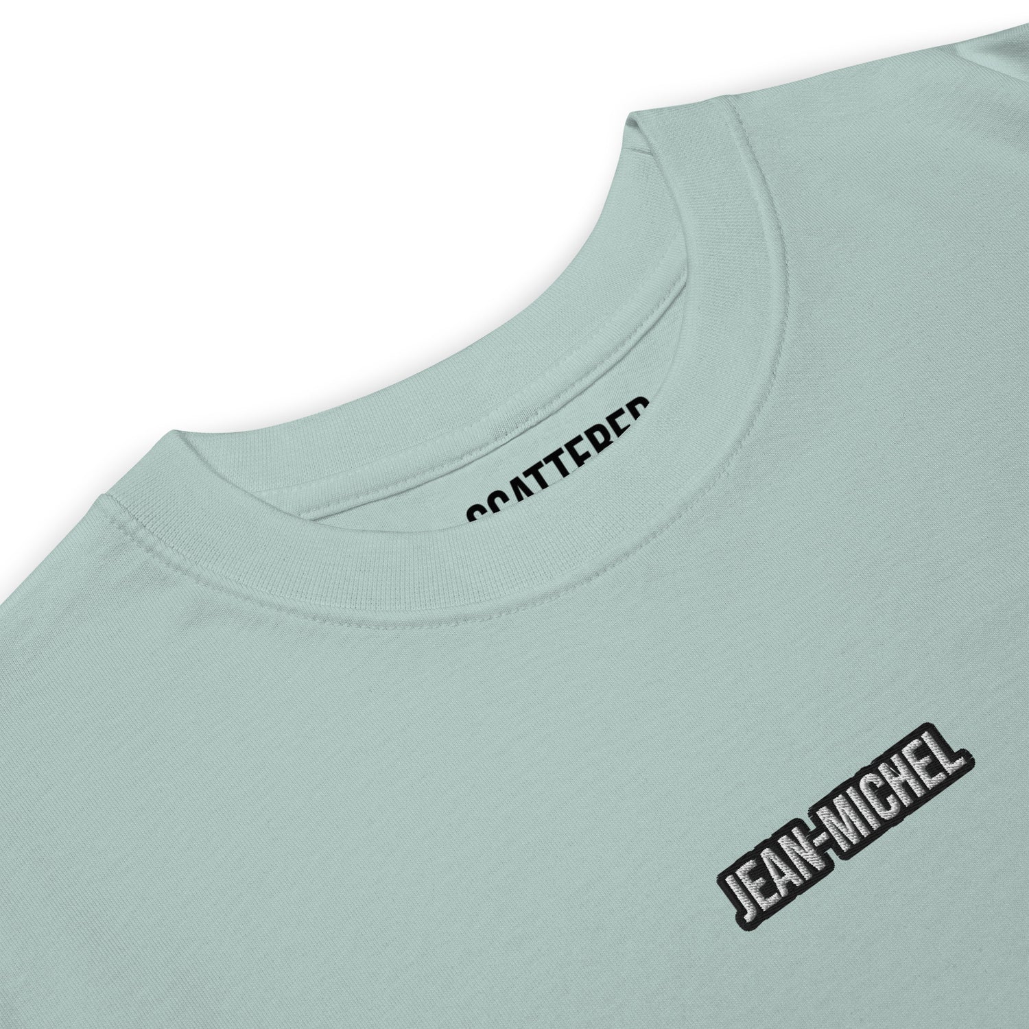 Jean-Michel Basquiat "La Hara" Artwork Embroidered + Printed Premium Agave Blue Streetwear T-shirt