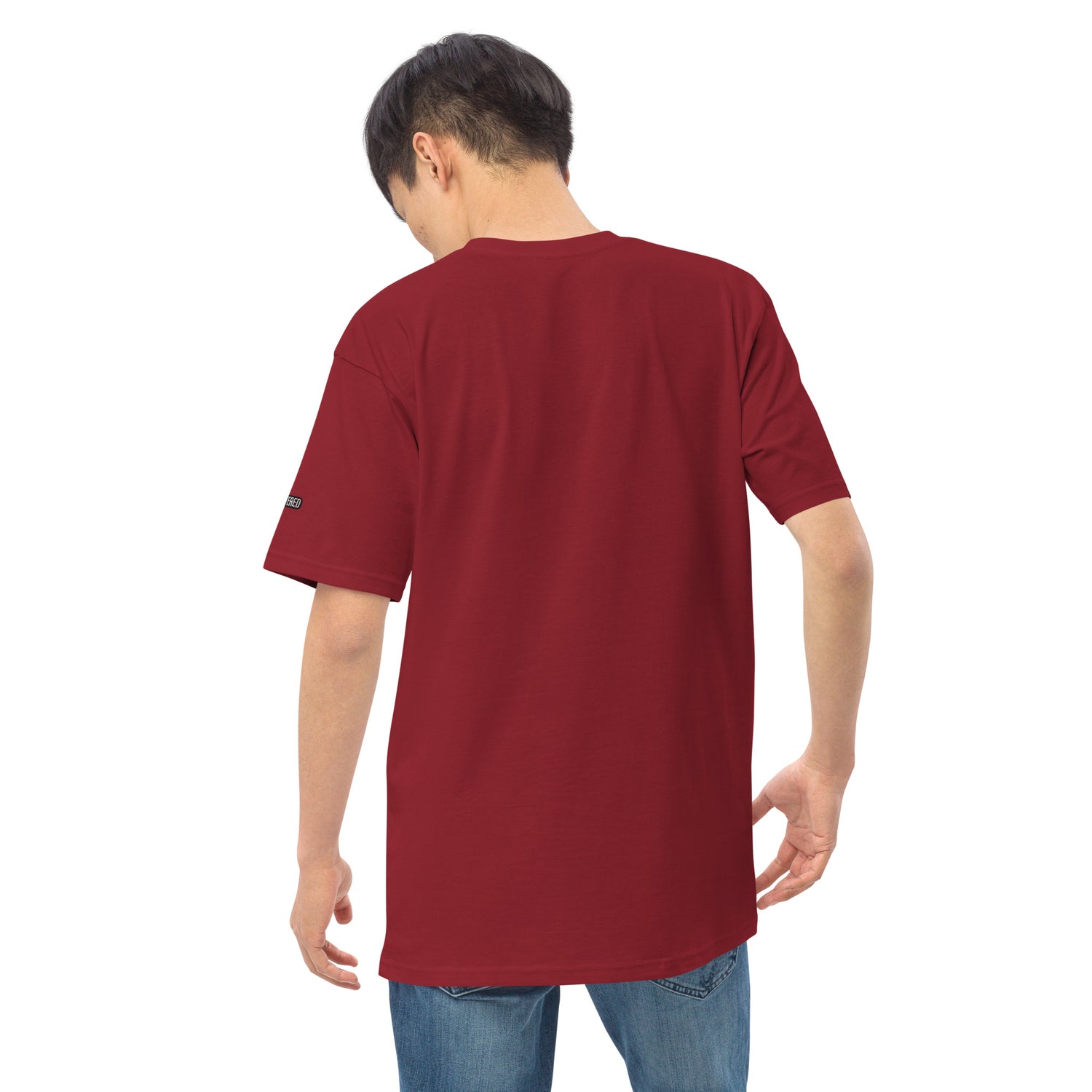 New York Apple Logo Embroidered Red T-Shirt Scattered Streetwear