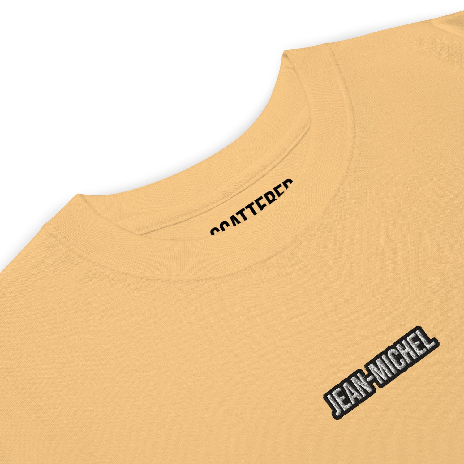 Jean-Michel Basquiat "Warrior" Artwork Embroidered + Printed Premium Yellow Streetwear  T-shirt Scattered
