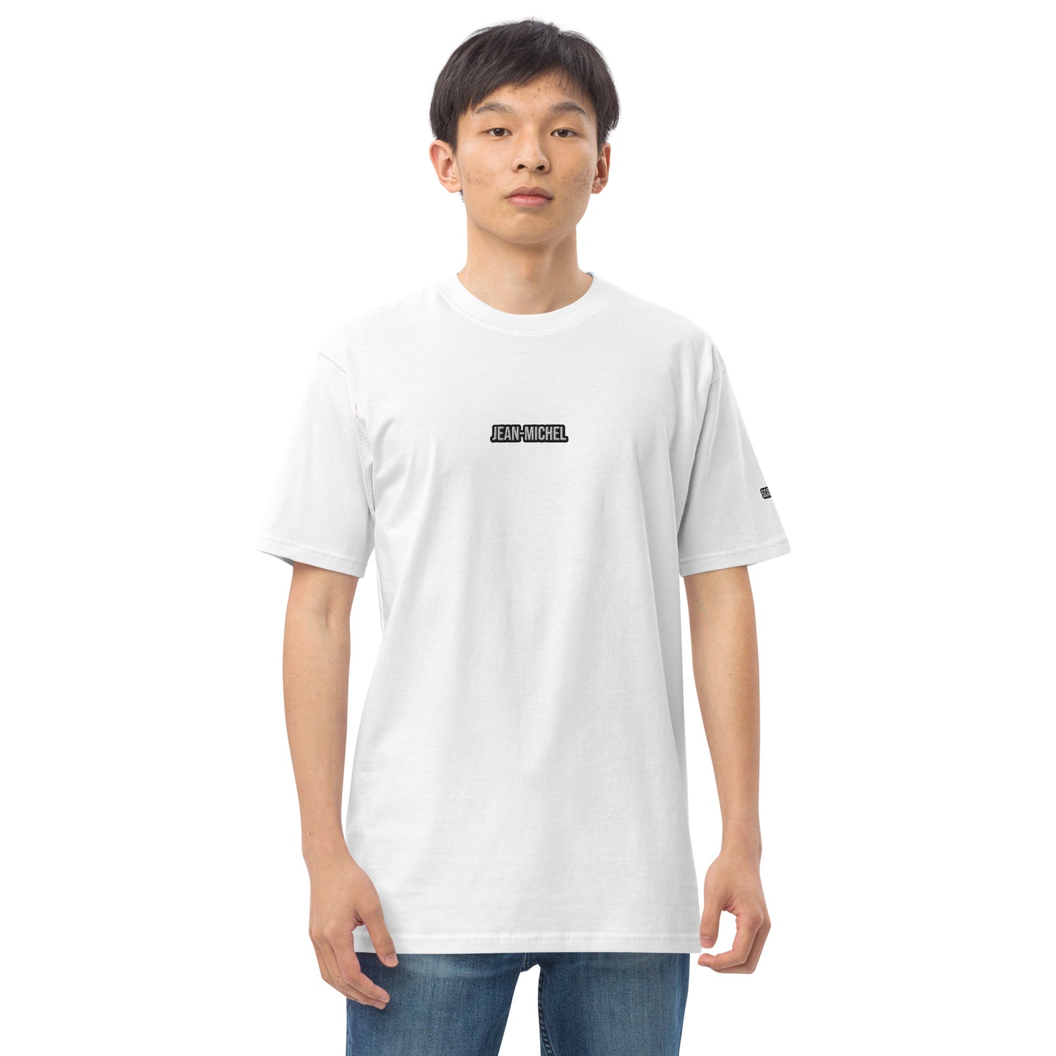 Jean-Michel Basquiat "La Hara" Artwork Embroidered + Printed Premium White Streetwear T-shirt
