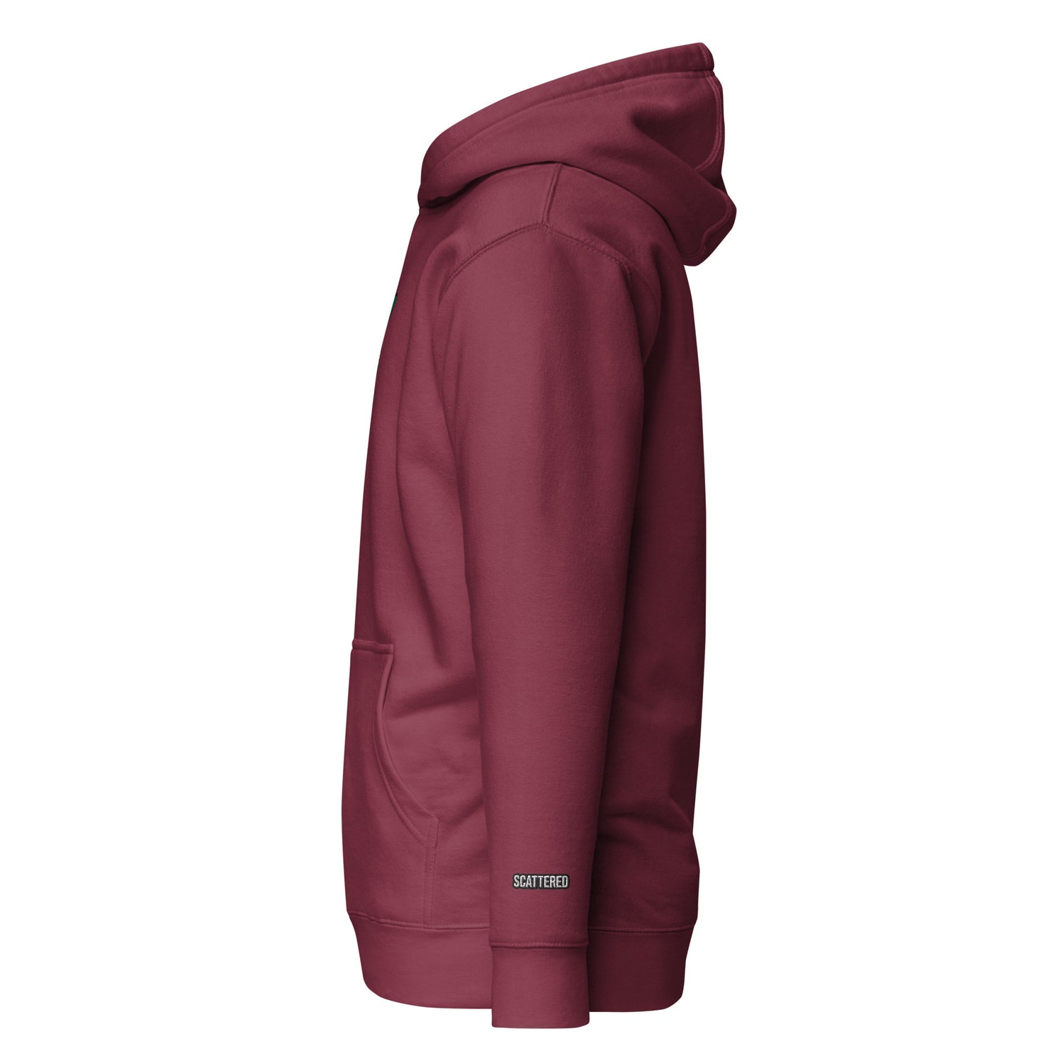 New York Apple Logo Embroidered Burgundy Streetwear Hoodie Sweatshirt | Scattered