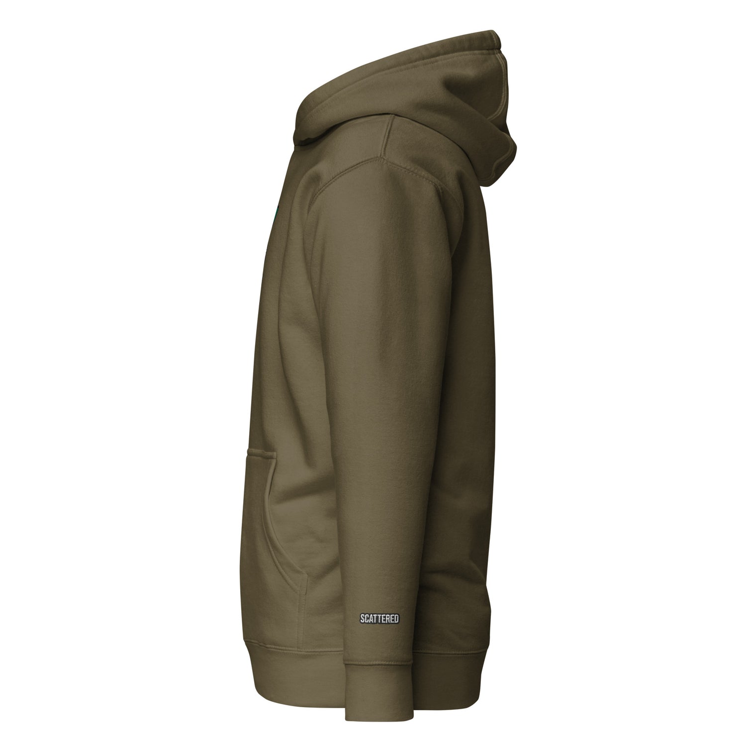 New York Apple Logo Embroidered Olive Green Streetwear Hoodie Sweatshirt | Scattered