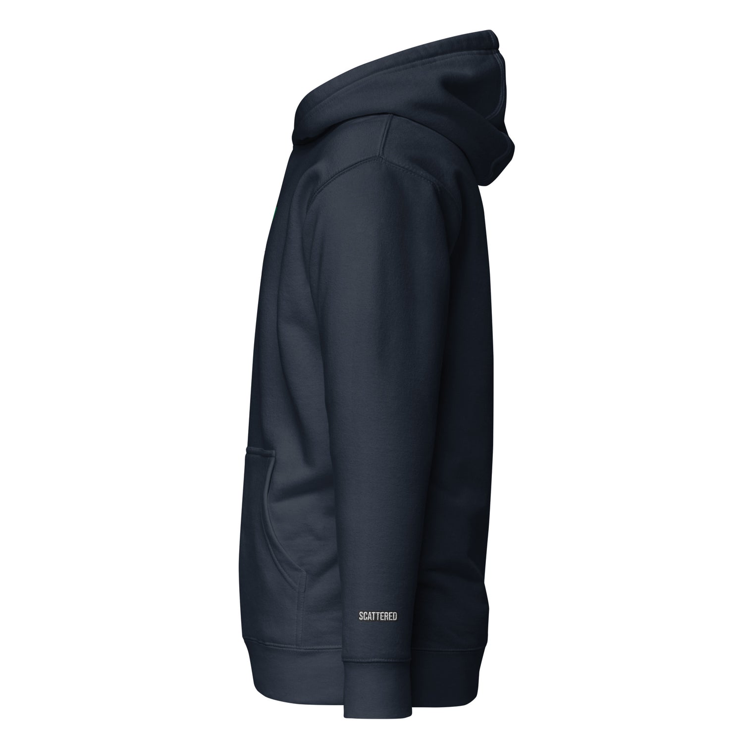 New York Apple Logo Embroidered Navy Blue Streetwear Hoodie Sweatshirt | Scattered