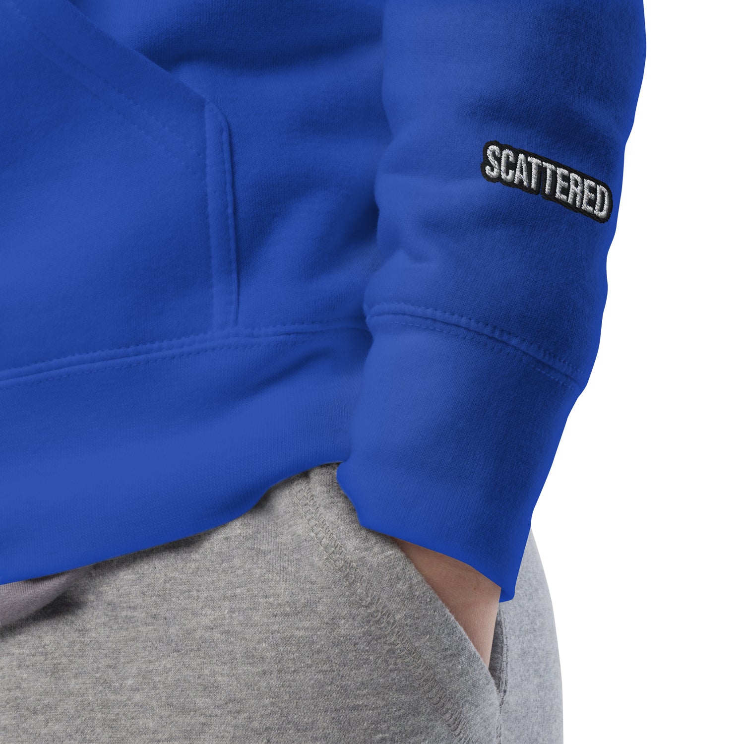 New York Apple Logo Embroidered Royal Blue Streetwear Hoodie Sweatshirt | Scattered