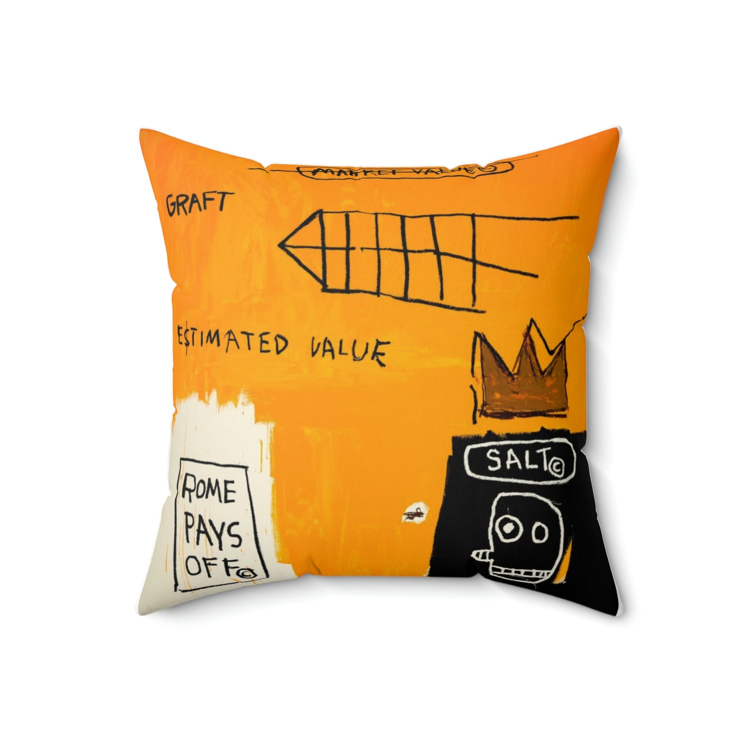 Jean-Michel Basquit "Rome Pays Off" Artwork Square Throw Pillow