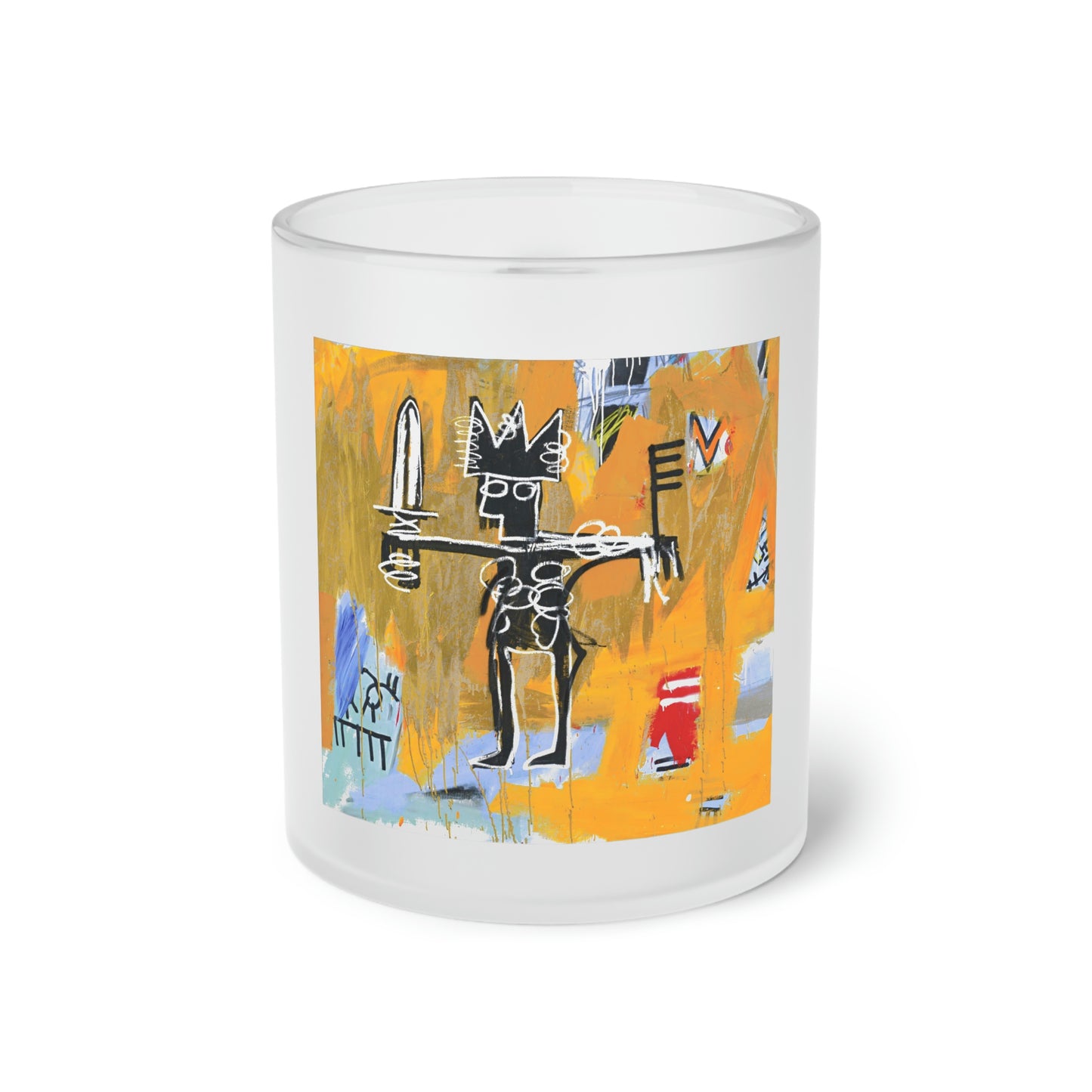 Jean-Michel Basquiat "Julius Caesar on Gold" Frosted Glass Mug