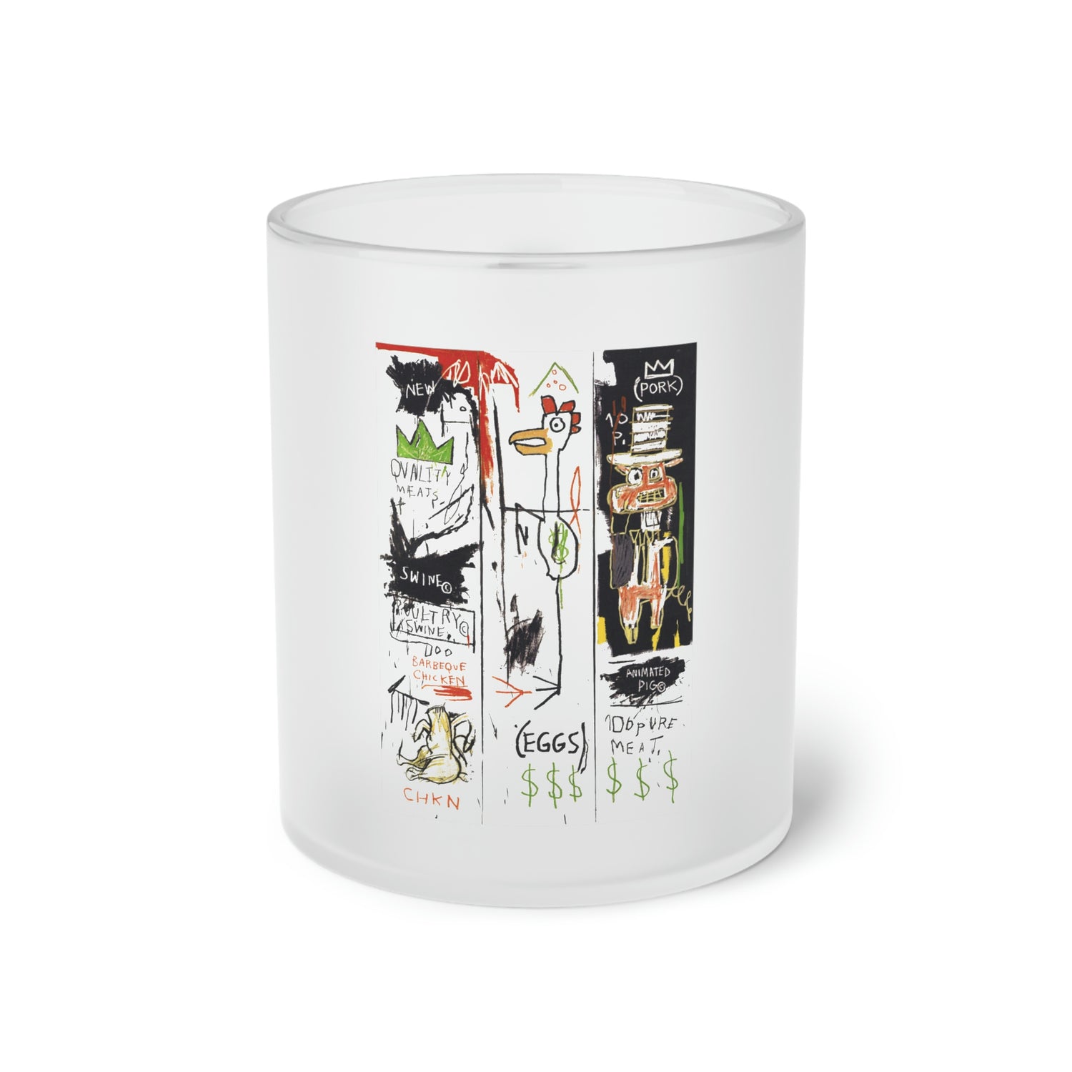 Jean-Michel Basquiat "Quality Meats for the Public" Frosted Glass Mug