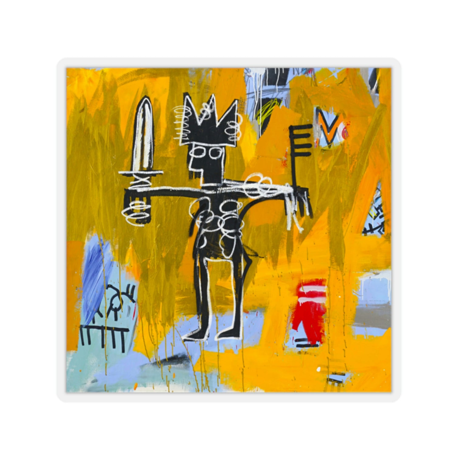 Jean-Michel Basquiat "Julius Caesar on Gold" Artwork Vinyl Sticker