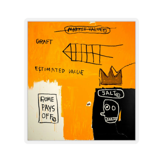 Jean-Michel Basquiat "Rome Pays Off" Artwork Vinyl Sticker