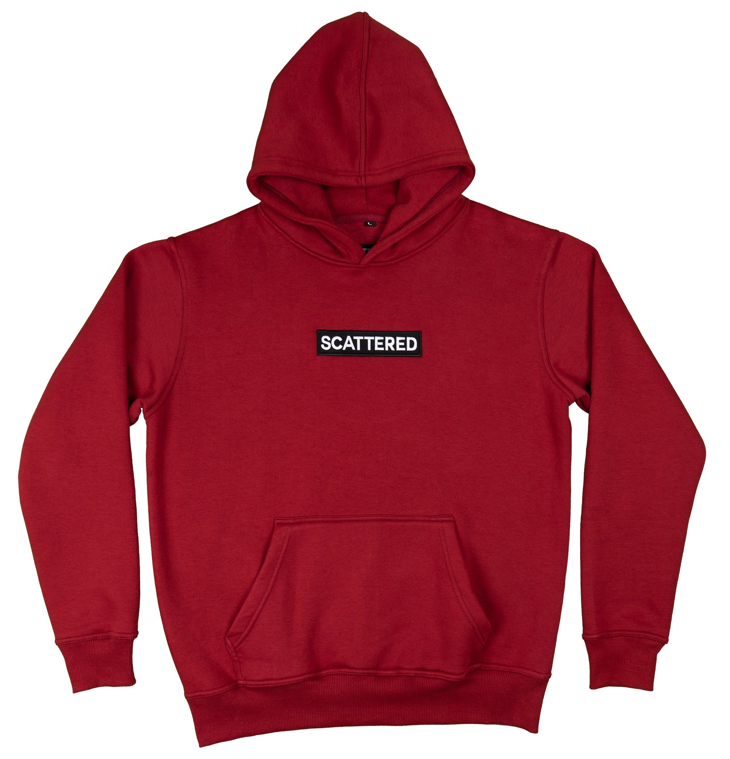Burgundy Red Embroidered Box Logo Hoodie Sweatshirt Scattered Streetwear Clothing Brand | Supreme