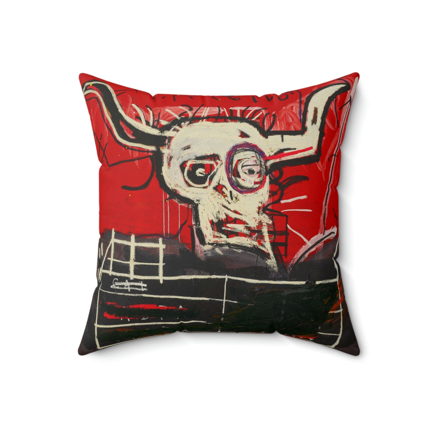 Jean-Michel Basquiat "Cabra" Artwork Square Throw Pillow