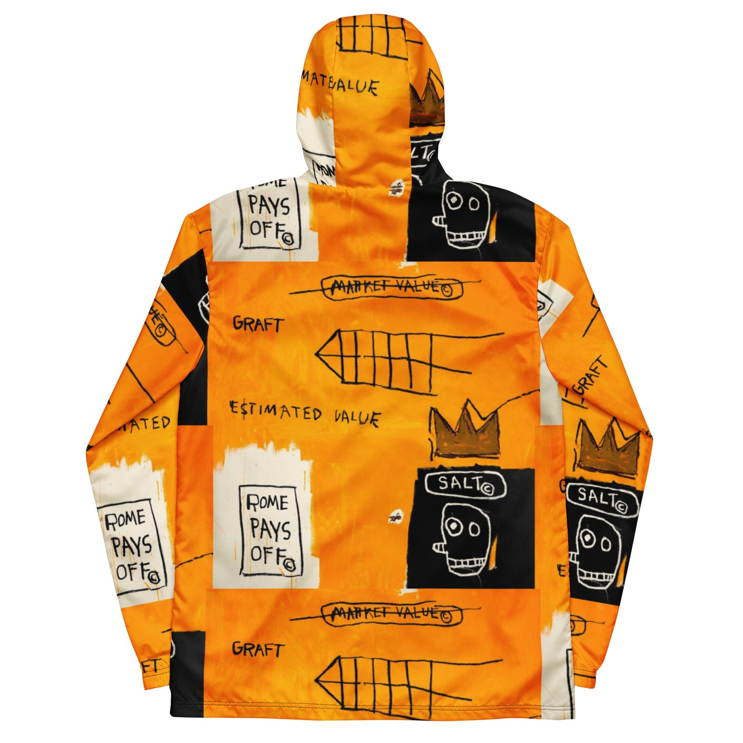 Jean-Michel Basquiat "Rome Pays Off" Artwork Printed Premium Streetwear Windbreaker Jacket