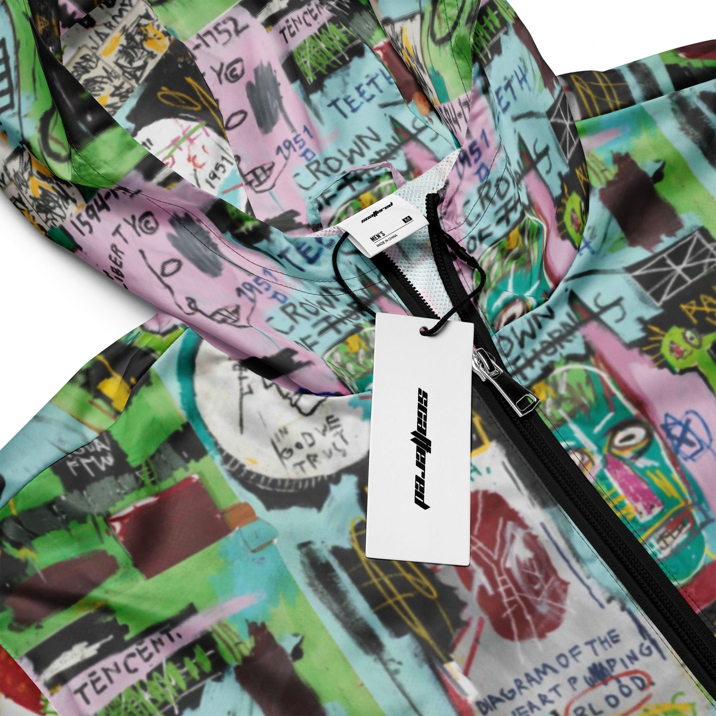 Jean-Michel Basquiat "In Italian" Artwork Printed Premium Streetwear Windbreaker Jacket