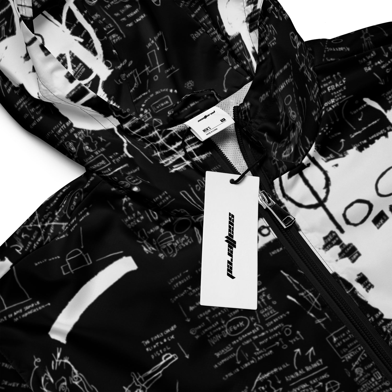 Jean-Michel Basquiat "Untitled" Artwork Printed Premium Streetwear Windbreaker Jacket Black
