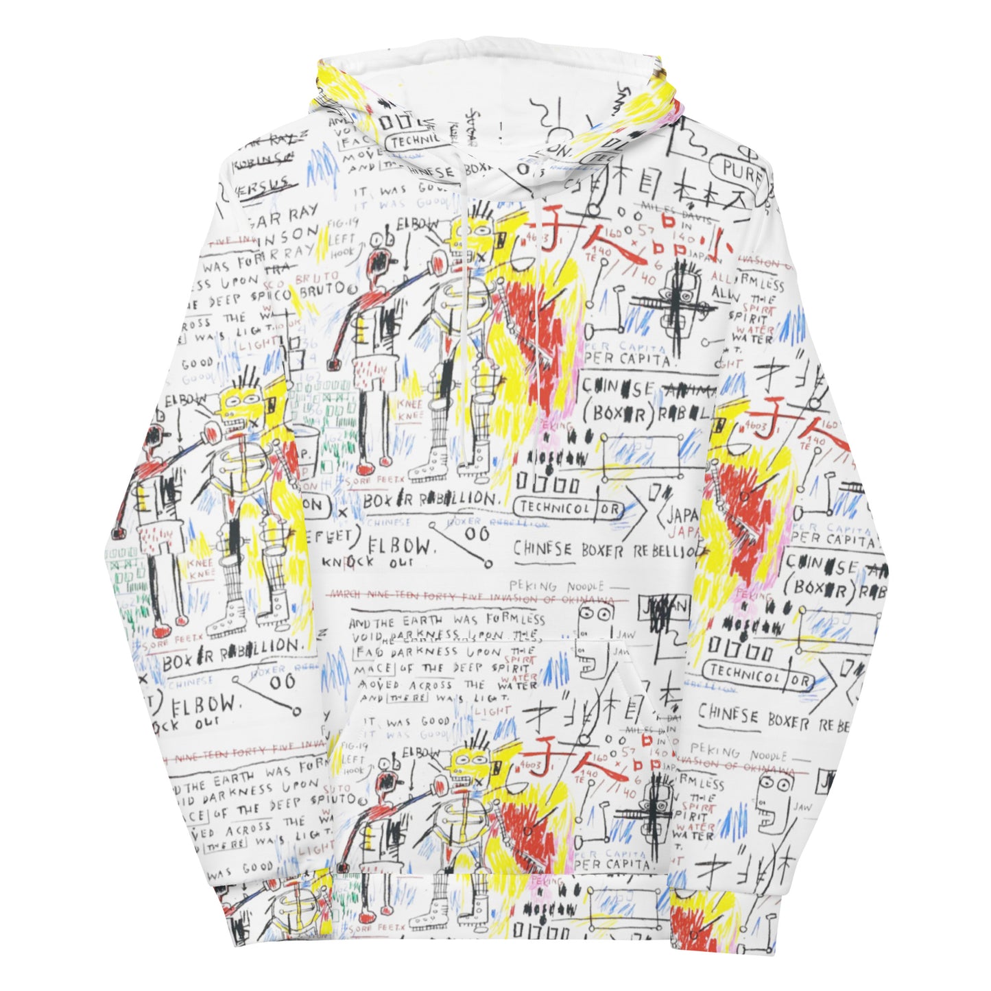 Jean-Michel Basquiat "Boxer Rebellion" Artwork Printed Premium Streetwear Sweatshirt Hoodie Harajuku Graffiti