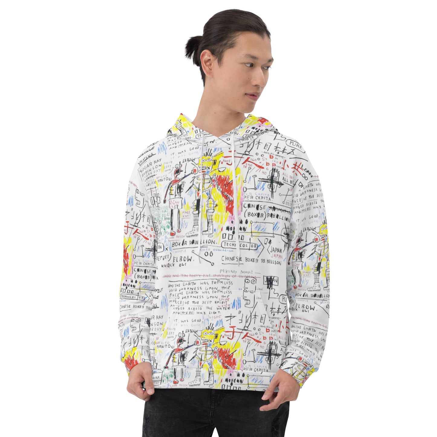 Jean-Michel Basquiat "Boxer Rebellion" Artwork Printed Premium Streetwear Sweatshirt Hoodie Harajuku Graffiti
