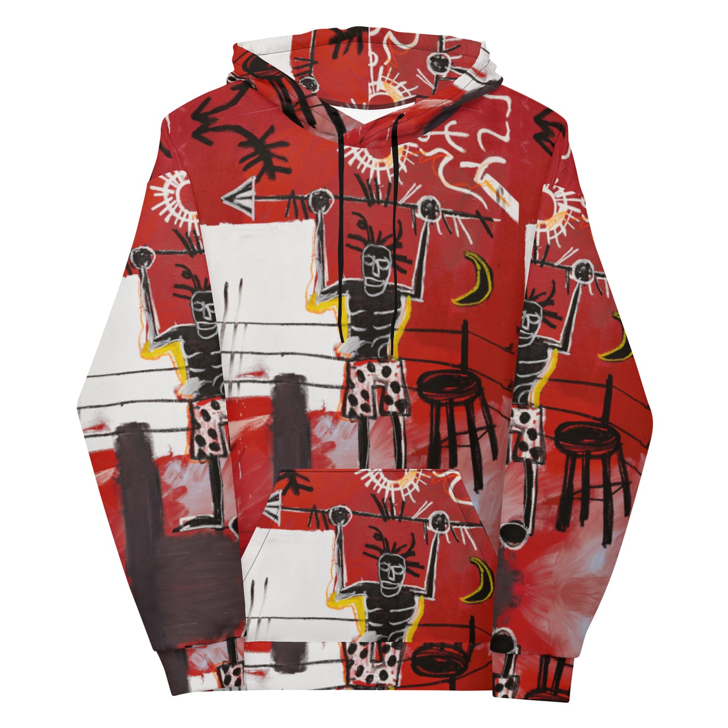 Jean-Michel Basquiat "The Ring" Artwork Printed Premium Streetwear Sweatshirt Hoodie Harajuku Graffiti