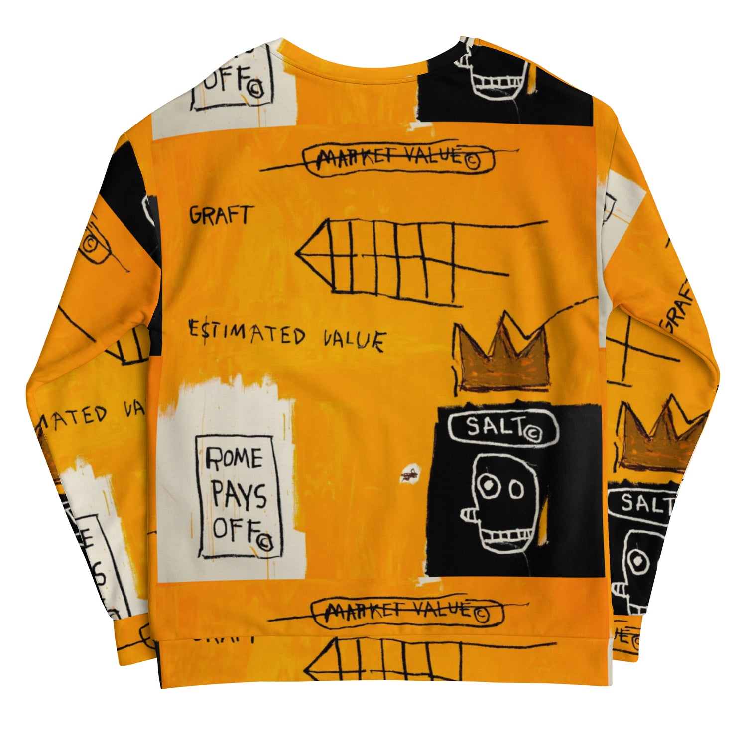 Jean-Michel Basquiat "Rome Pays Off" Artwork Printed Premium Streetwear Crewneck Sweatshirt