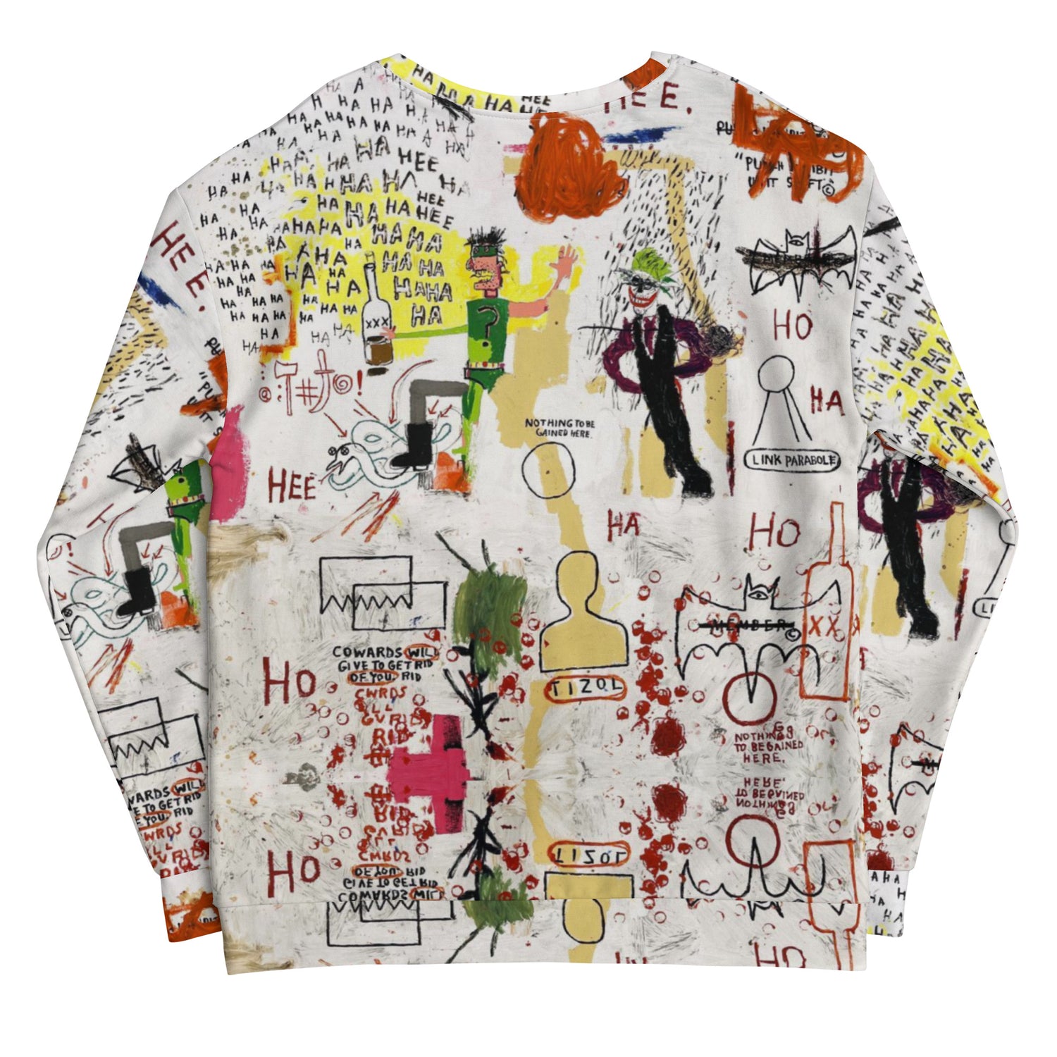 Jean-Michel Basquiat "Riddle Me This Batman" Artwork Printed Premium Streetwear Crewneck Sweatshirt Harajuku Graffiti