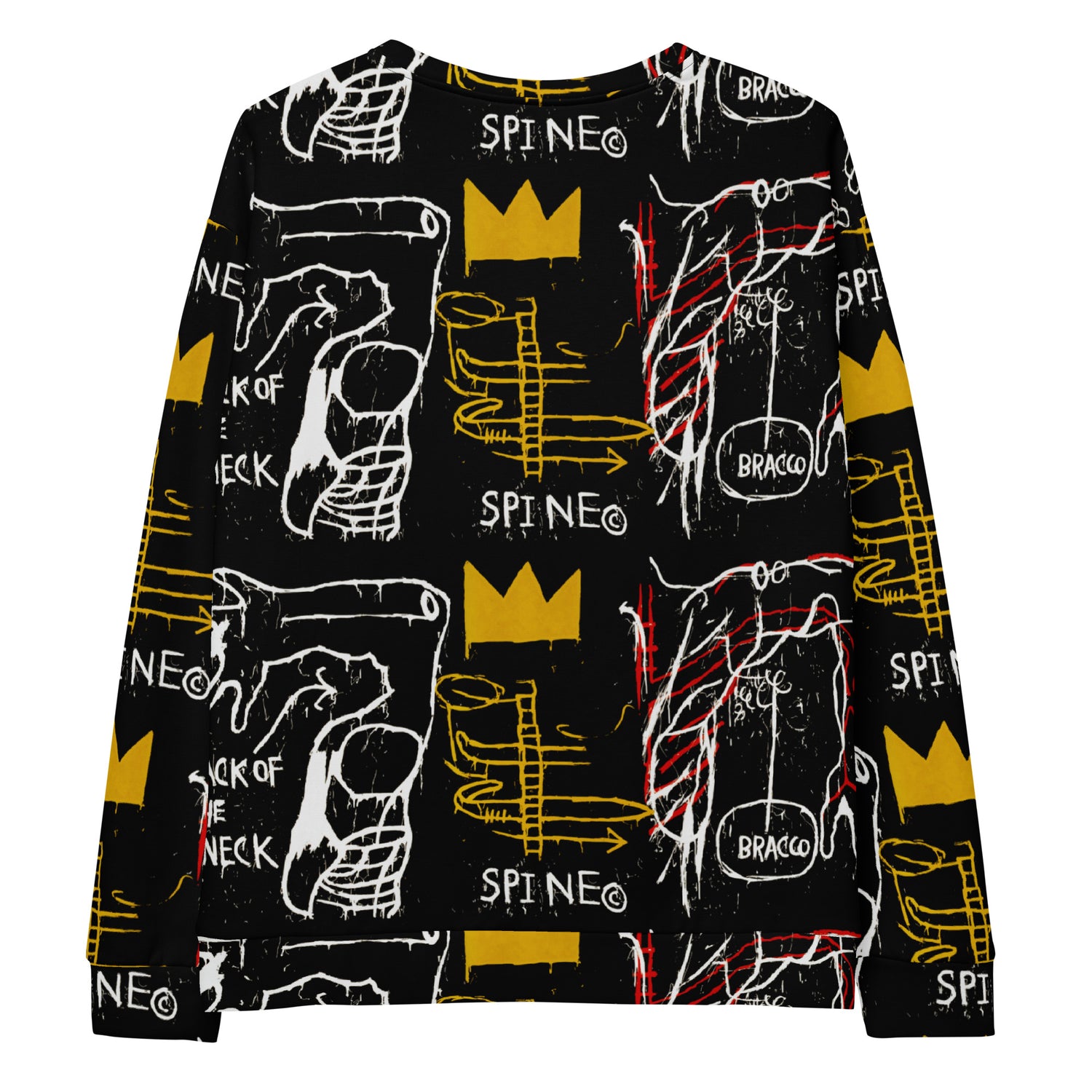 Jean-Michel Basquiat "Back of the Neck" Artwork Printed Premium Streetwear Crewneck Sweatshirt Harajuku Graffiti