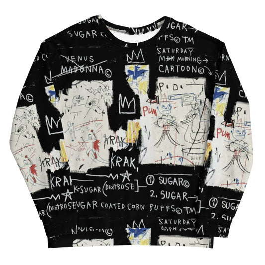 Jean-Michel Basquiat "A Panel of Experts" Artwork Printed Premium Streetwear Crewneck Sweatshirt Harajuku Graffiti