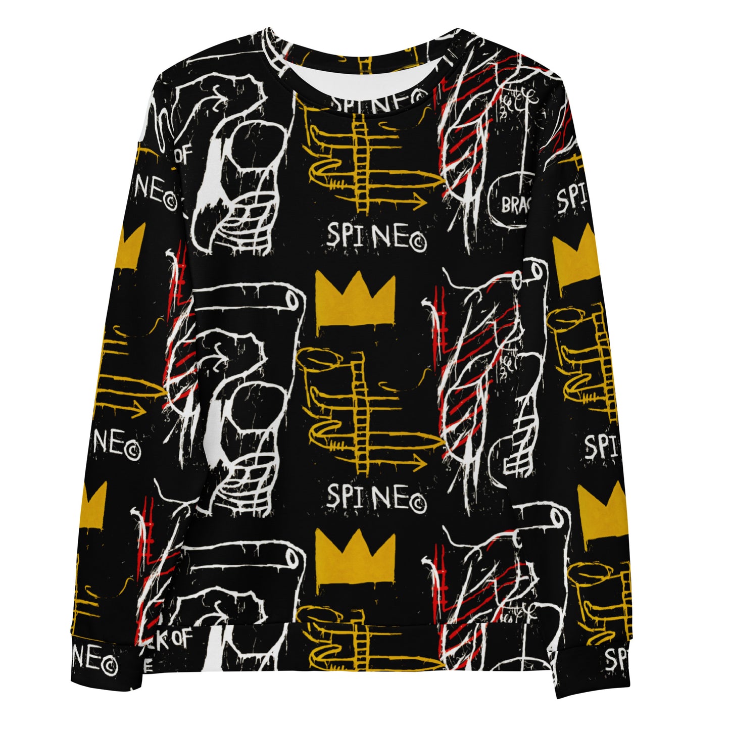 Jean-Michel Basquiat "Back of the Neck" Artwork Printed Premium Streetwear Crewneck Sweatshirt Harajuku Graffiti