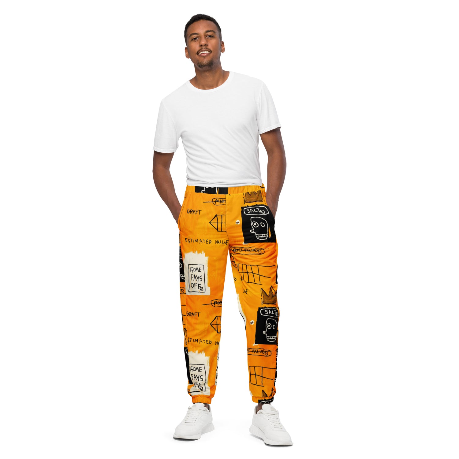Jean-Michel Basquiat "Rome Pays Off" Artwork Printed Premium Streetwear Track Pants
