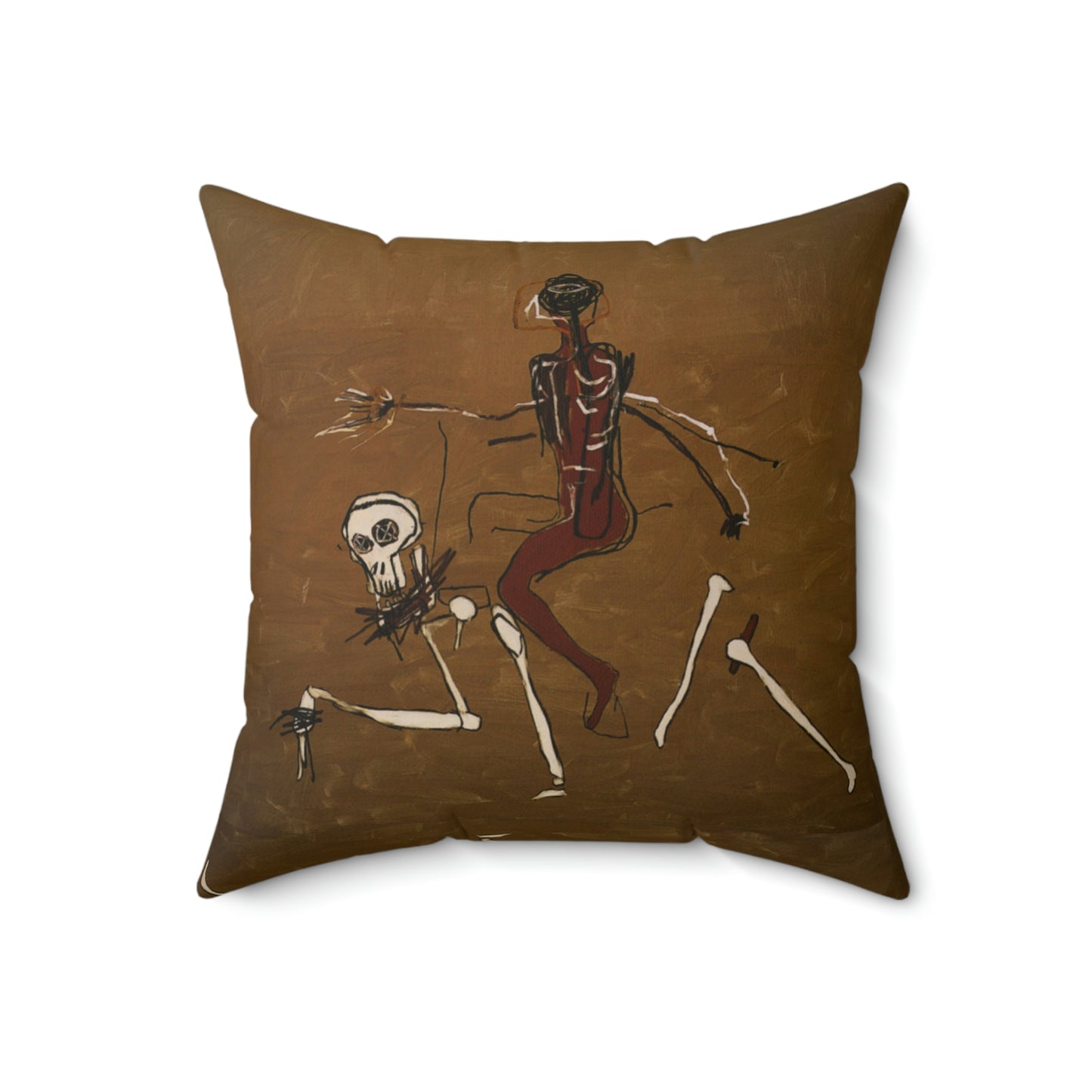 Jean-Michel Basquiat "Riding With Death" Artwork Square Throw Pillow