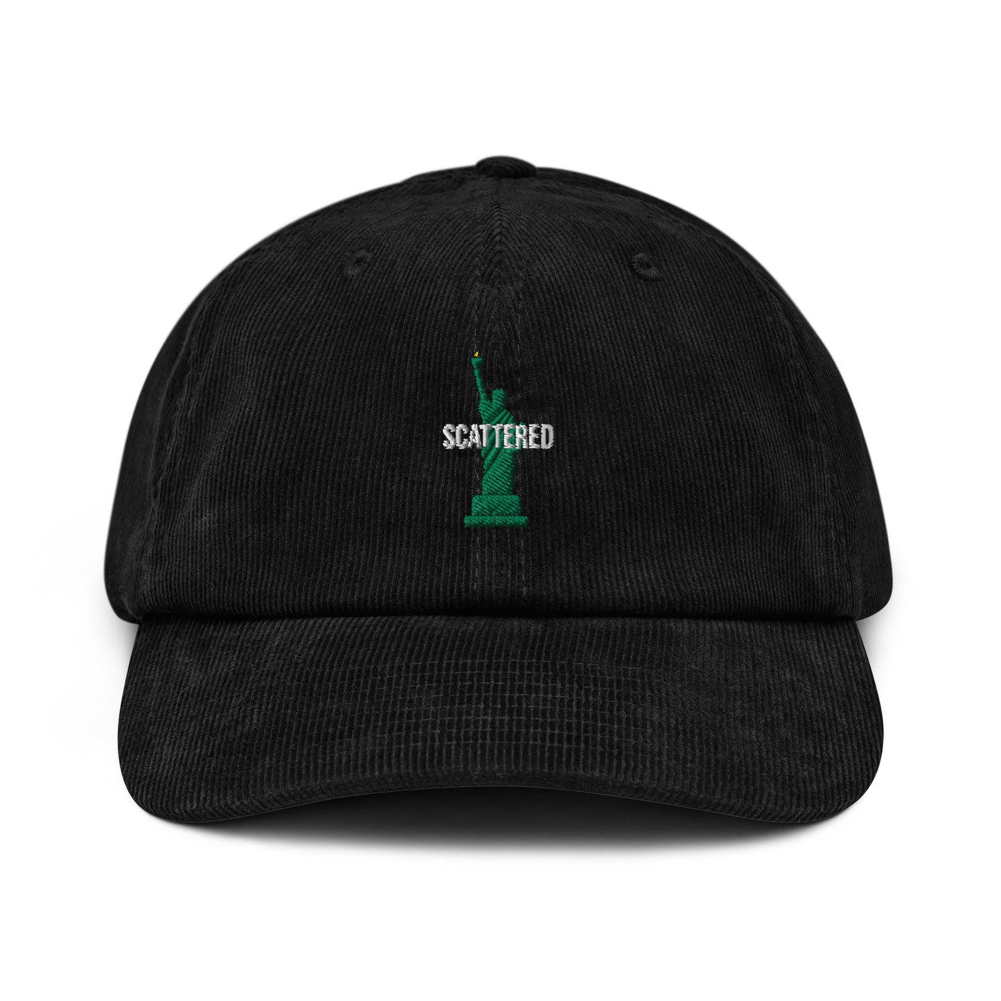 Statue of Liberty Logo Embroidered Corduroy Dad Hat