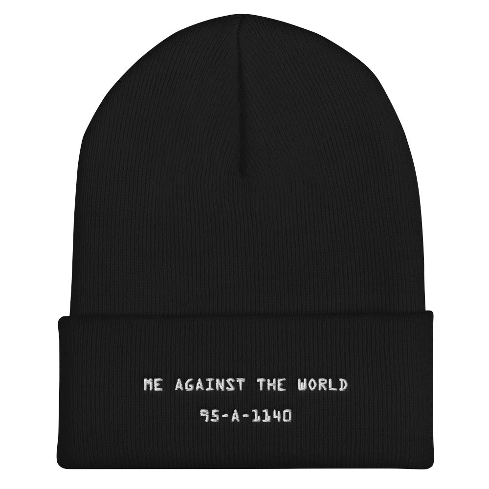 Embroidered Me Against The World Rikers Beanie