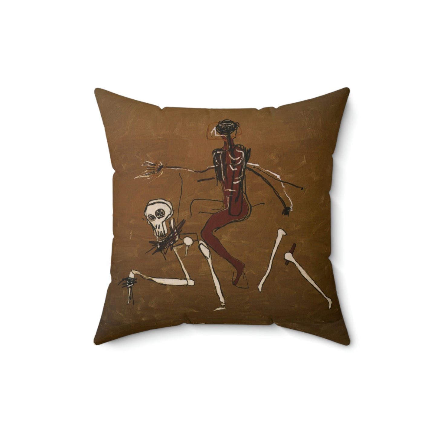 Jean-Michel Basquiat "Riding With Death" Artwork Square Throw Pillow