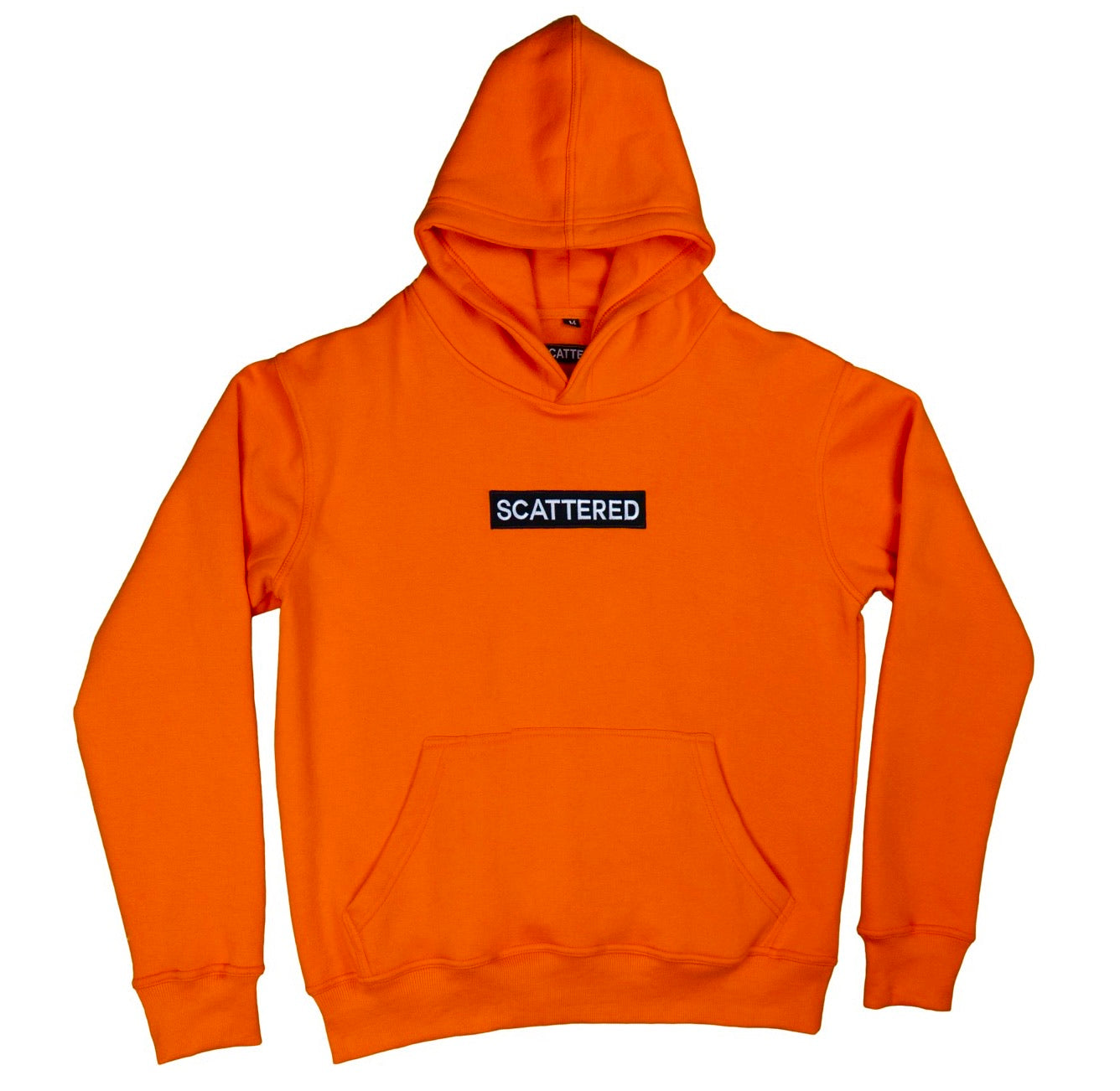 Orange Embroidered Box Logo Hoodie Sweatshirt Scattered Streetwear Clothing Brand