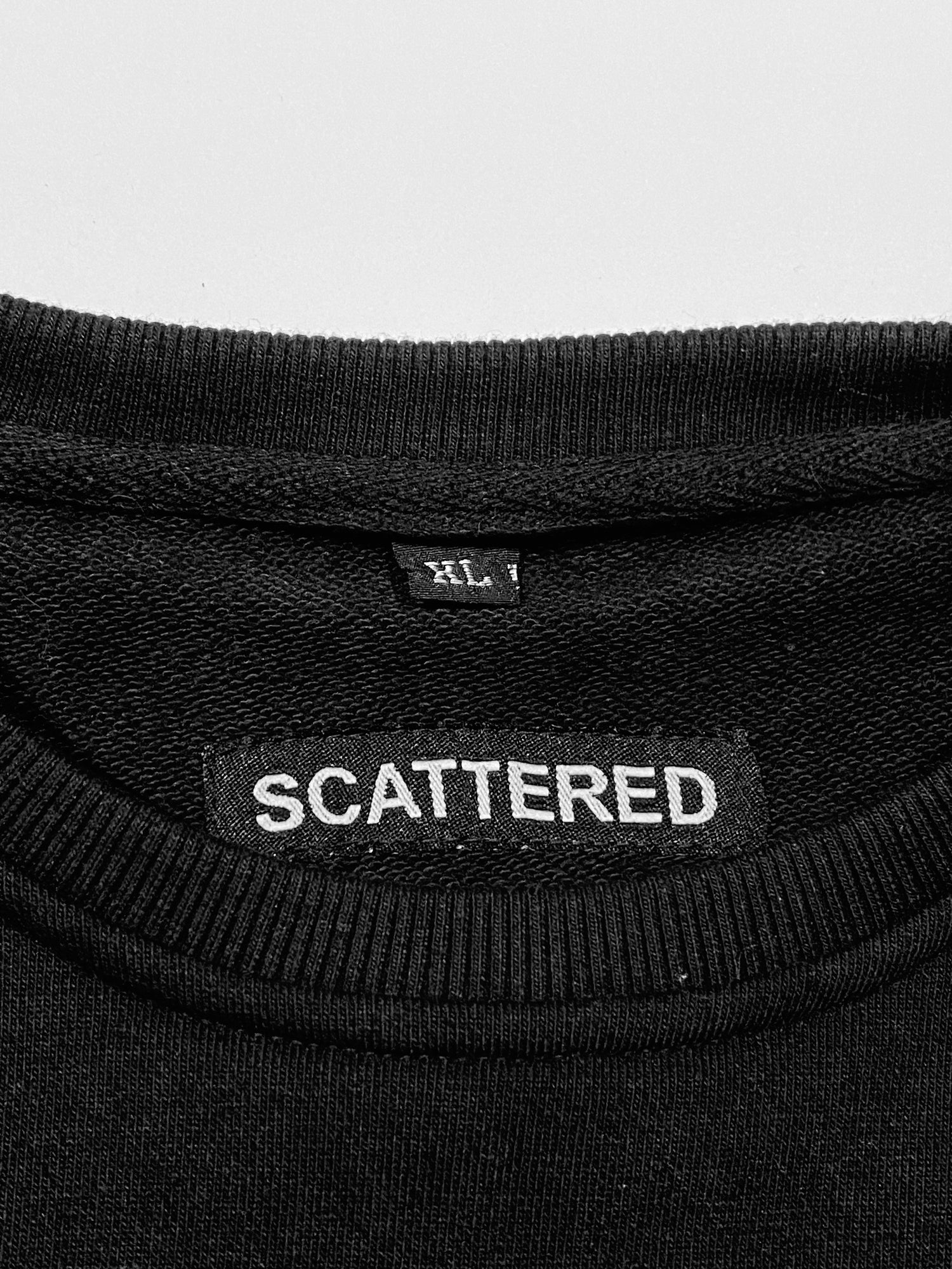Scattered Black French Terry Sweatshirt Tag | Mens Clothing Streetwear