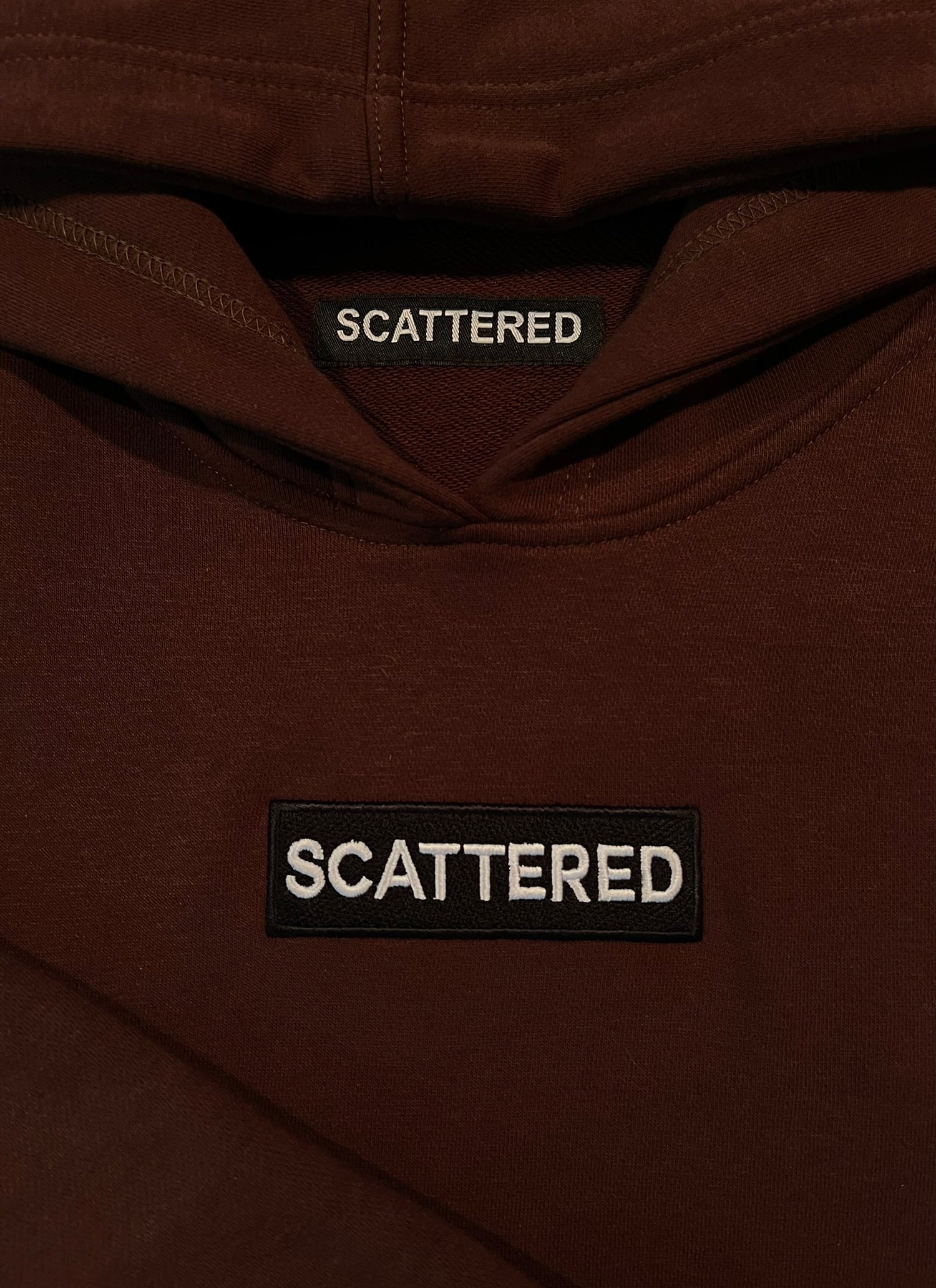 Brown Mocha Embroidered Box Logo Hoodie