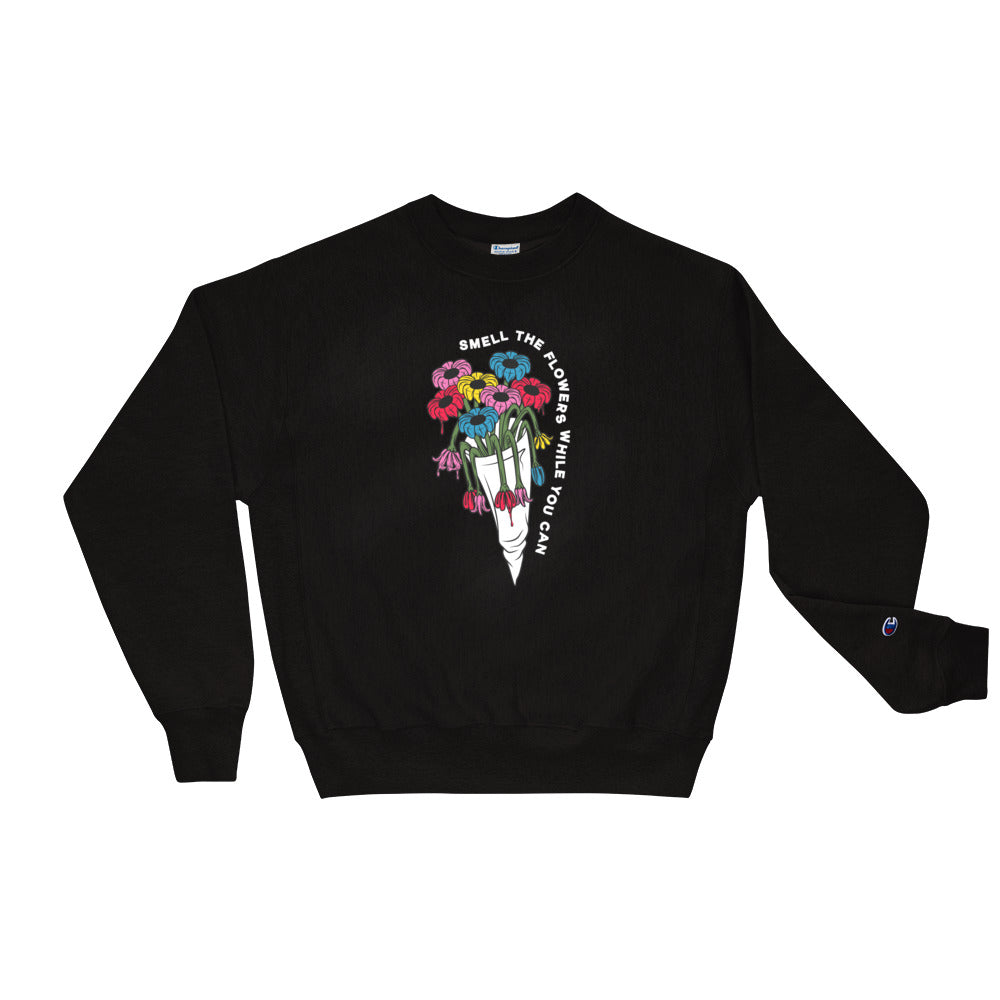 Scattered x Dripped Gawd "Smell the Flowers" Champion Sweatshirt