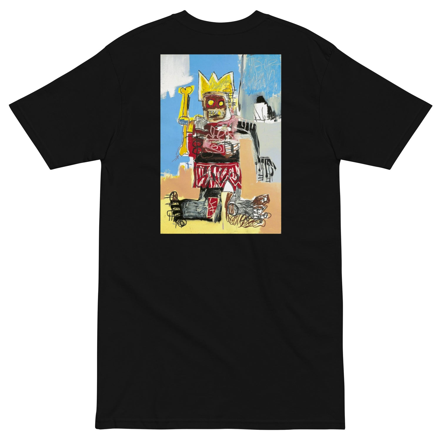 Jean-Michel Basquiat "Untitled" 1982 Artwork Embroidered + Printed Premium Streetwear T-shirt Black