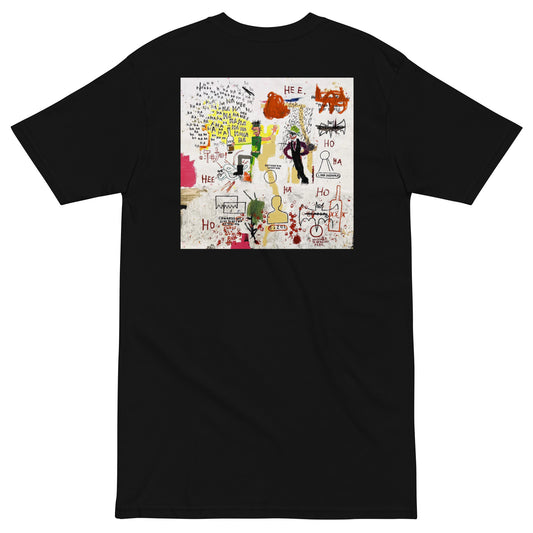 Jean-Michel Basquiat "Riddle Me This Batman" Artwork Printed Premium Streetwear Crewneck T-shirt Black