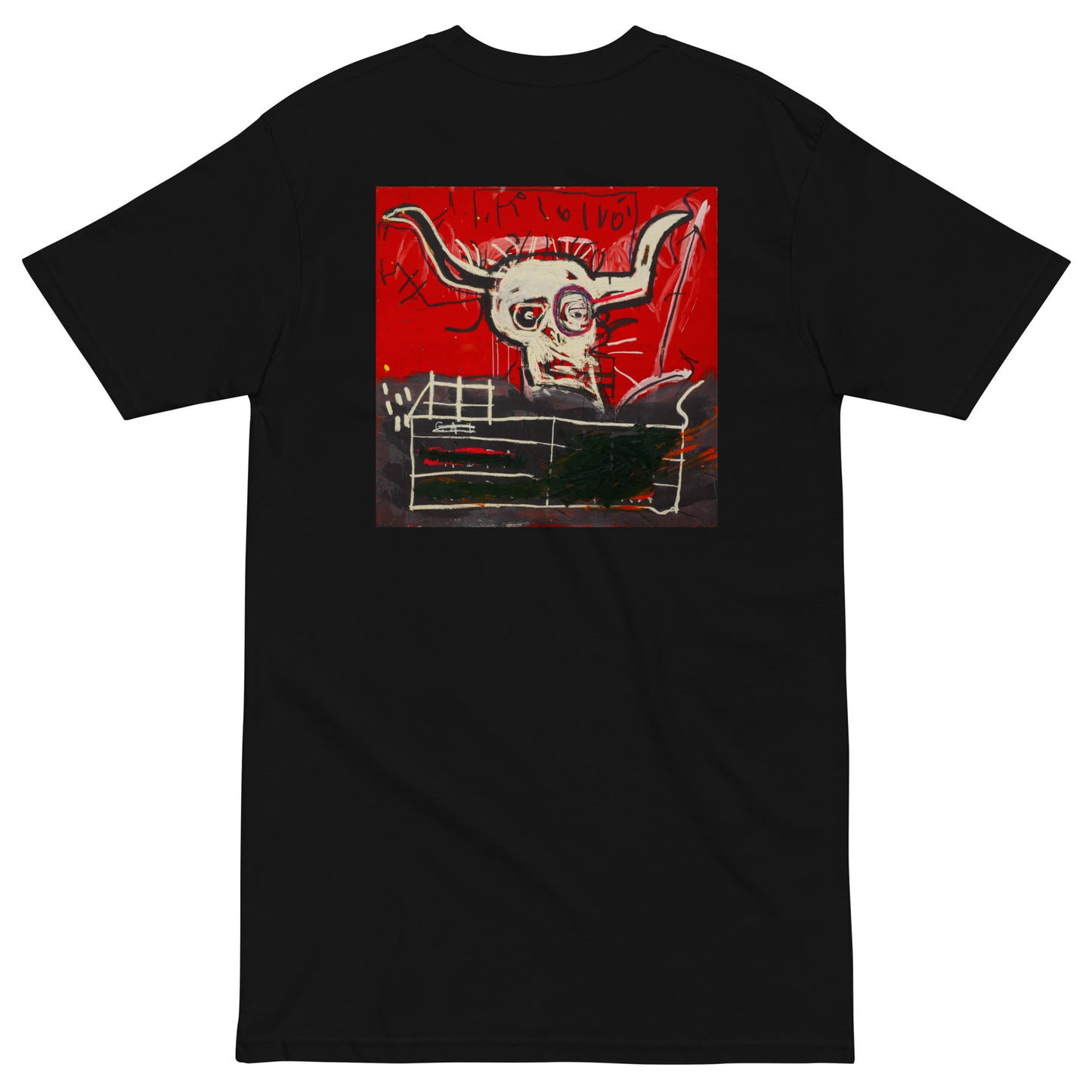 Jean-Michel Basquiat "Cabra" Artwork Printed Premium Streetwear Crewneck T-shirt Black