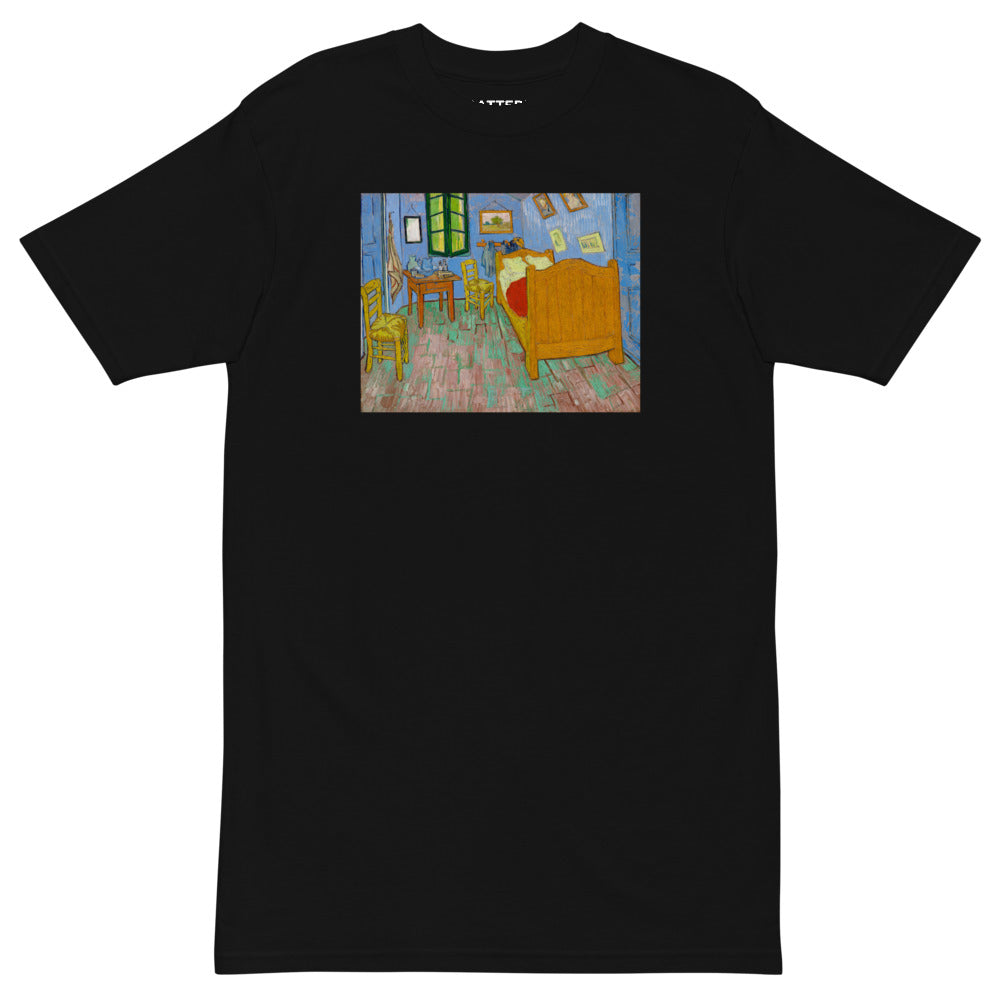 Vincent Van Gogh The Bedroom Painting Printed Premium Black T-shirt Streetwear