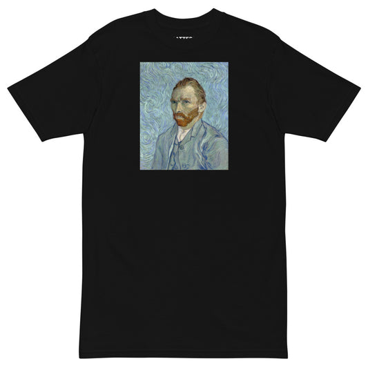 Vincent Van Gogh Self-portrait (1889) Painting Printed Premium Black T-shirt Streetwear