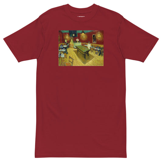 Vincent Van Gogh Le Café de Nuit (The Night Café) Painting Printed Premium Red T-shirt Streetwear