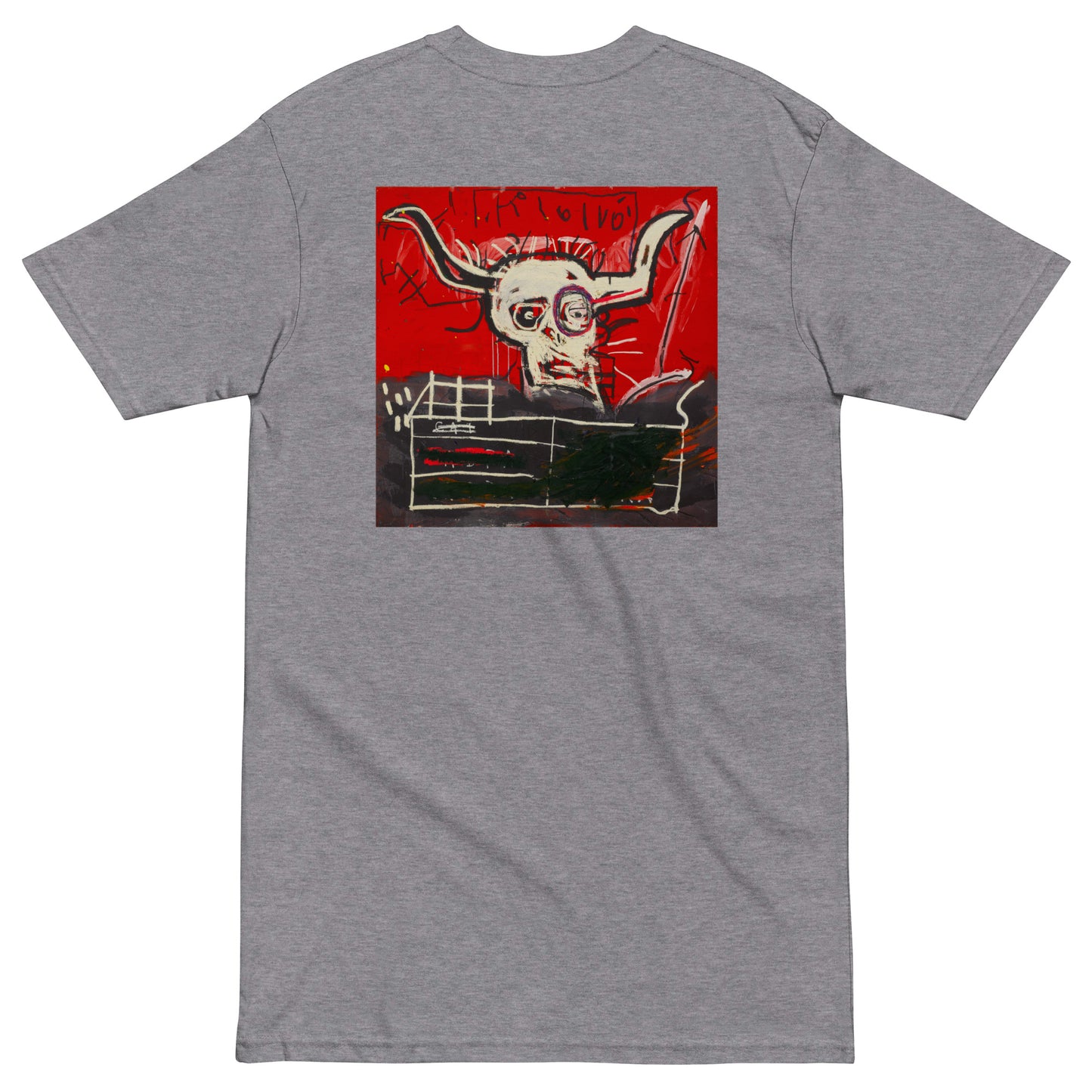 Jean-Michel Basquiat "Cabra" Artwork Printed Premium Streetwear Crewneck T-shirt Grey