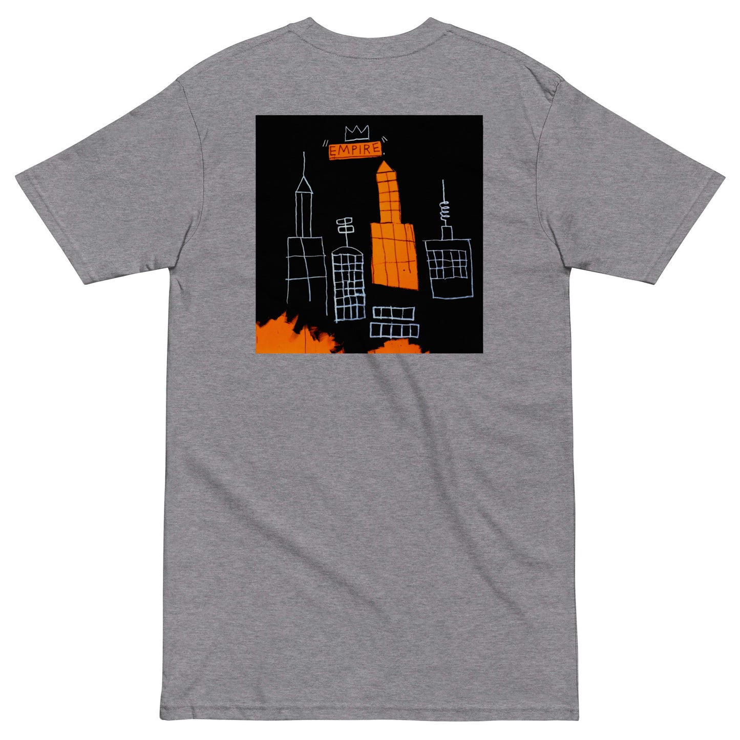 Jean-Michel Basquiat "Mecca" 1982 Artwork Embroidered + Printed Premium Streetwear T-shirt Grey