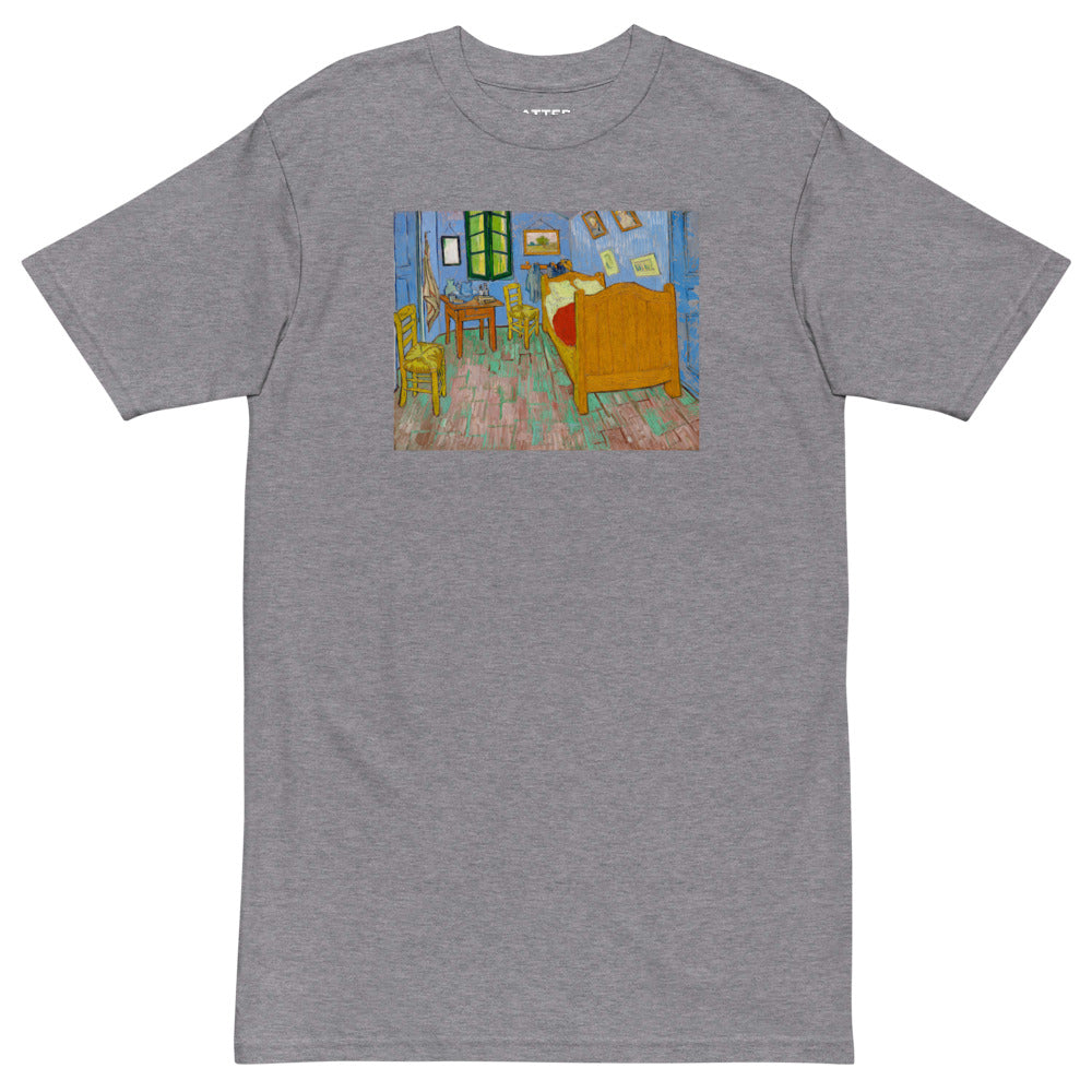 Vincent Van Gogh The Bedroom Painting Printed Premium Grey T-shirt Streetwear