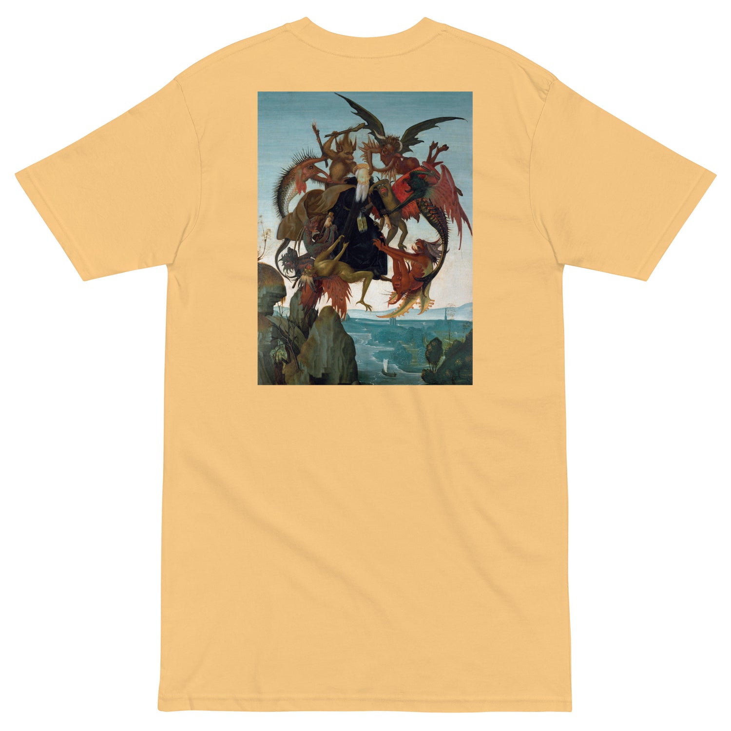 Michelangelo Buonarroti's The Torment of Saint Anthony Embroidered + Printed Premium Streetwear T-shirt