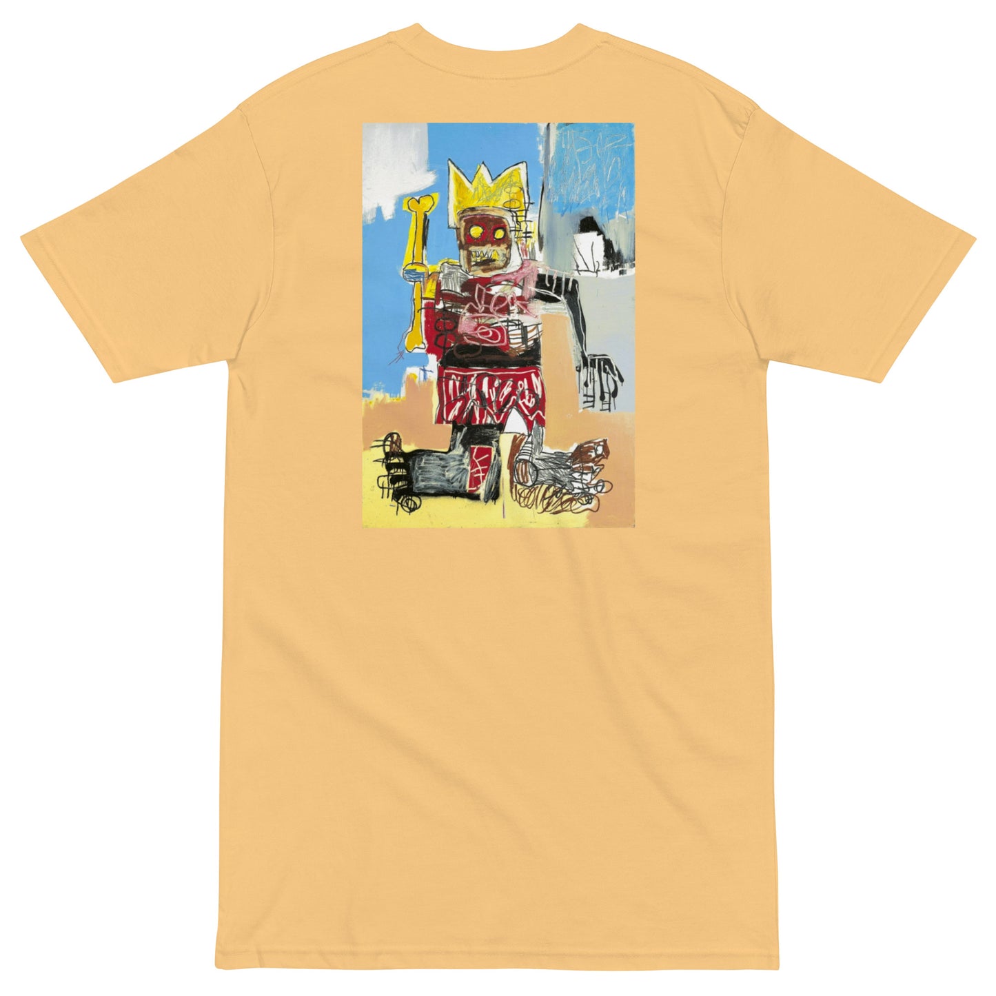 Jean-Michel Basquiat "Untitled" 1982 Artwork Embroidered + Printed Premium Streetwear T-shirt Yellow