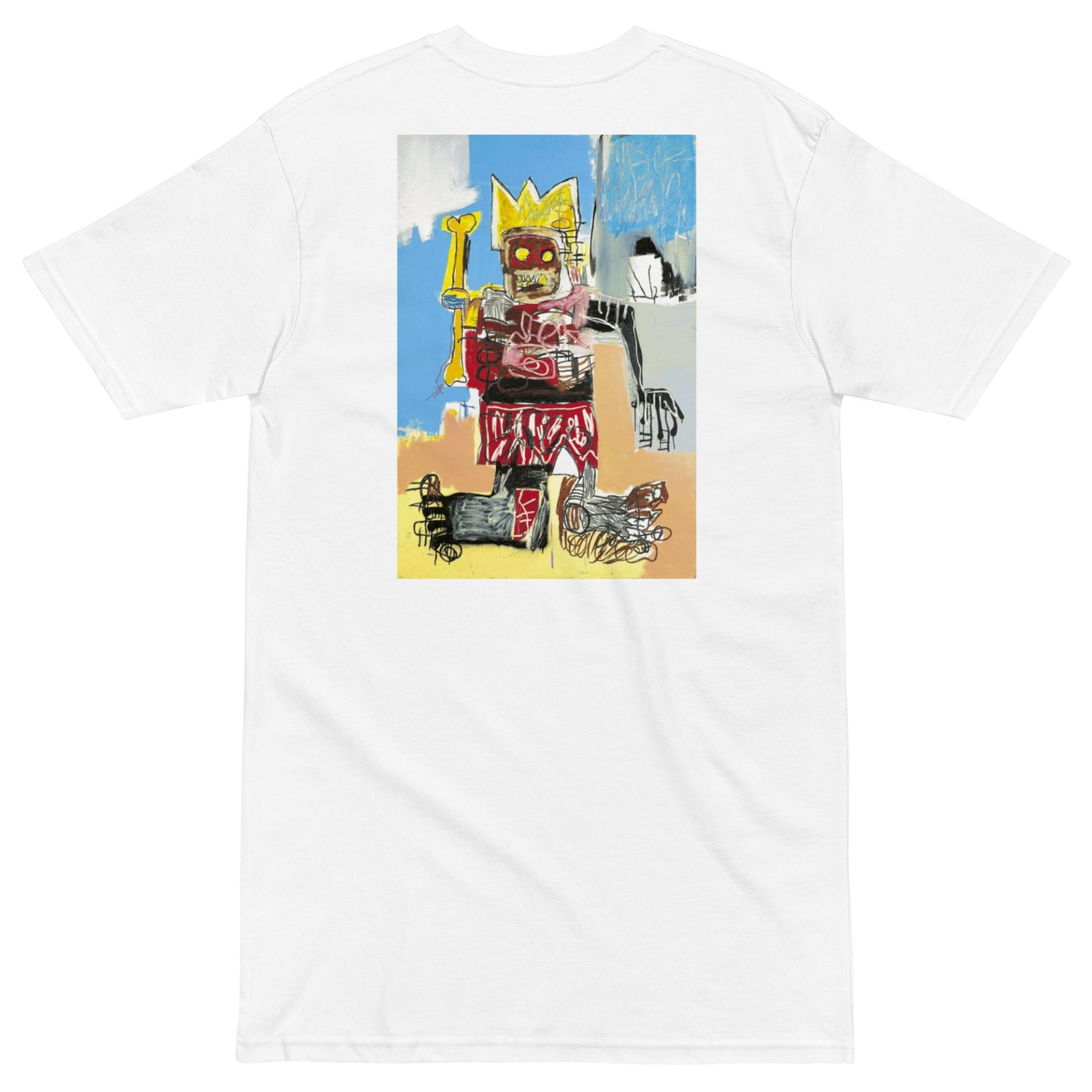 Jean-Michel Basquiat "Untitled" 1982 Artwork Embroidered + Printed Premium Streetwear T-shirt White
