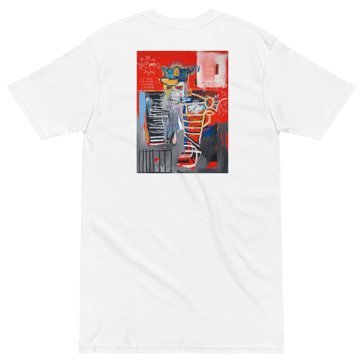 Jean-Michel Basquiat "La Hara" 1981 Artwork Embroidered + Printed Premium Streetwear White T-shirt