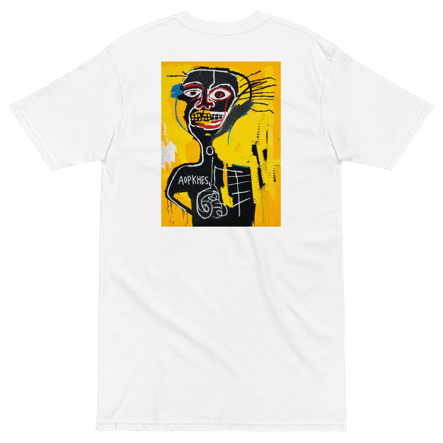 Jean-Michel Basquiat "Cabeza" Artwork Printed Premium Streetwear Crewneck T-shirt White