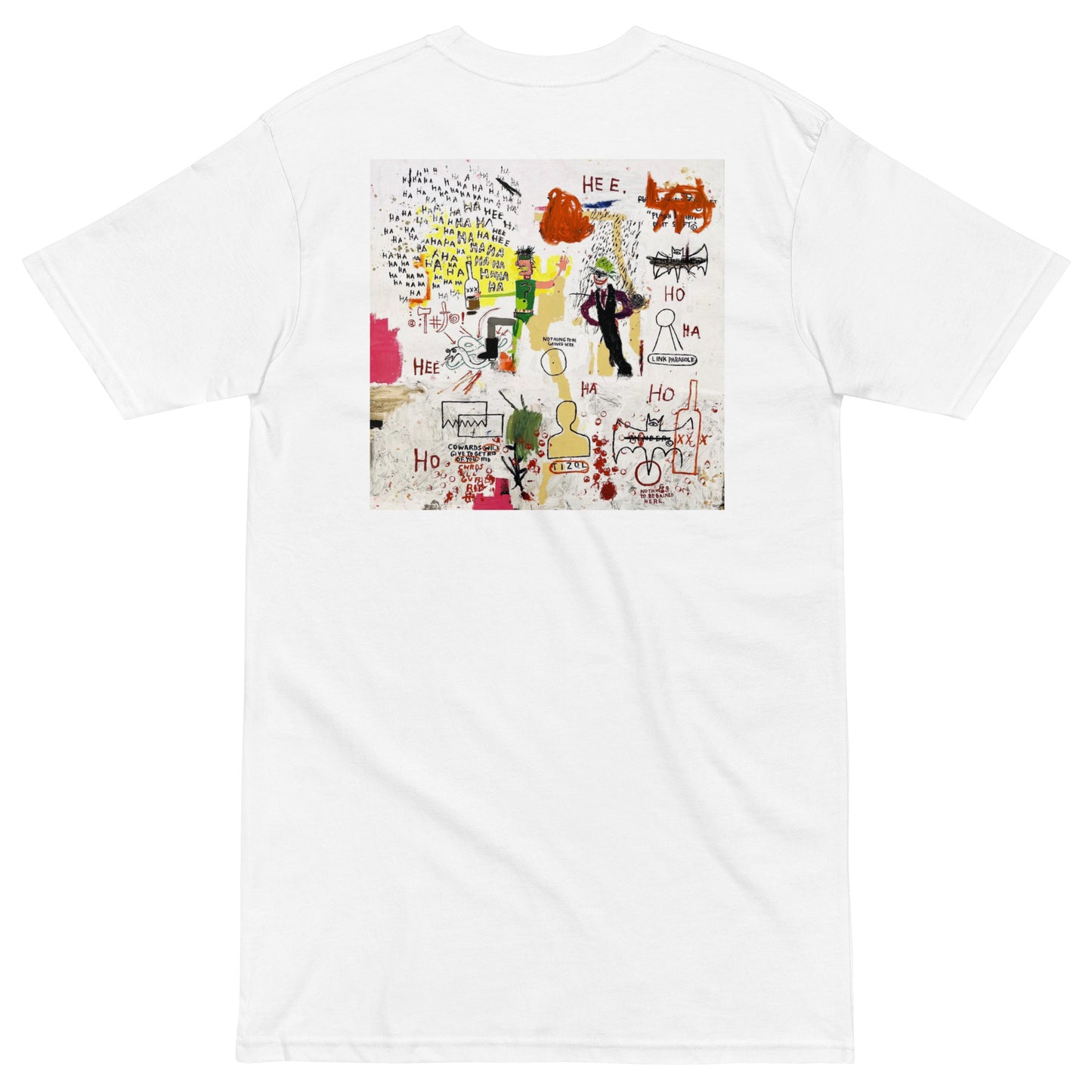 Jean-Michel Basquiat "Riddle Me This Batman" Artwork Printed Premium Streetwear Crewneck T-shirt White